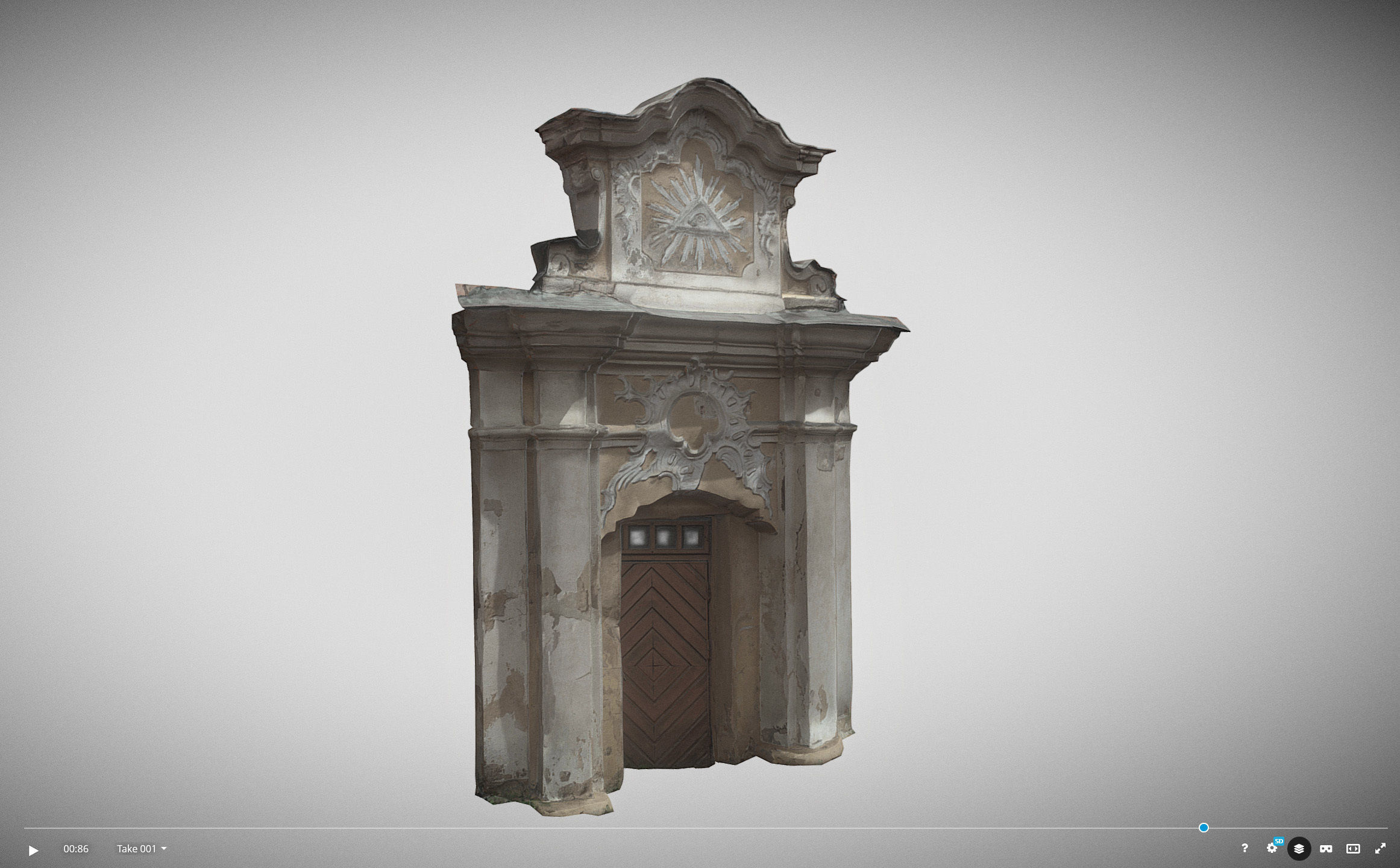 An old baroque or rococo style gate Low-poly 3D model_5