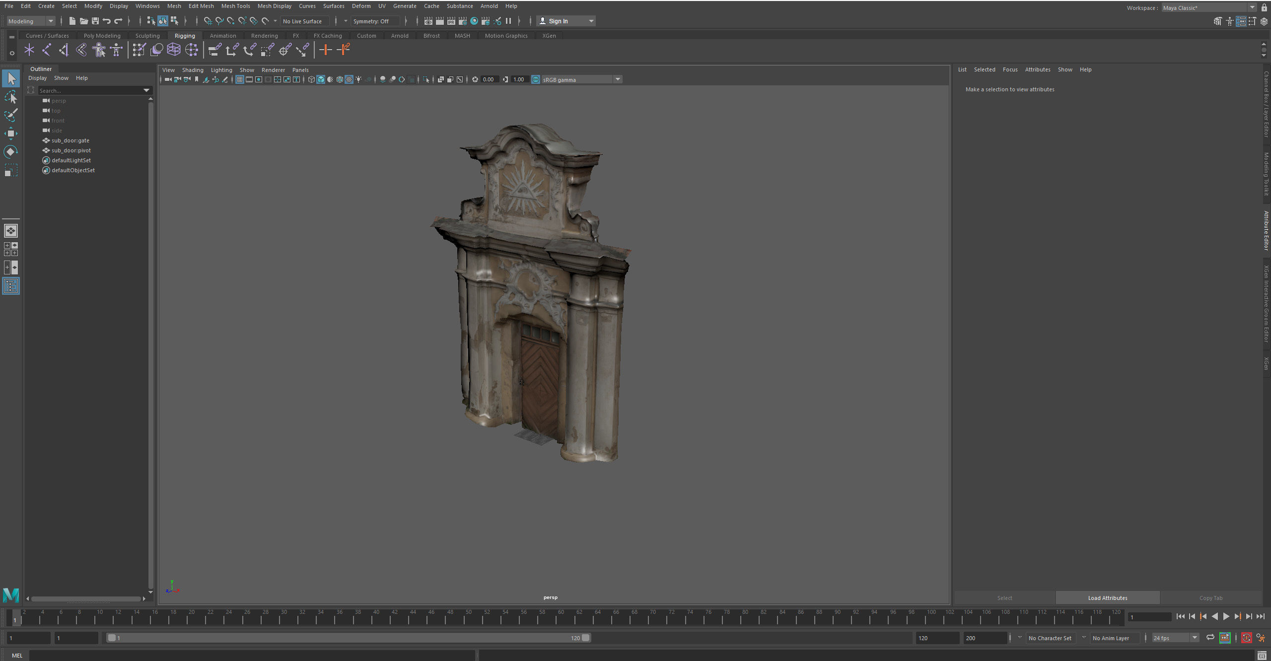 An old baroque or rococo style gate Low-poly 3D model_44