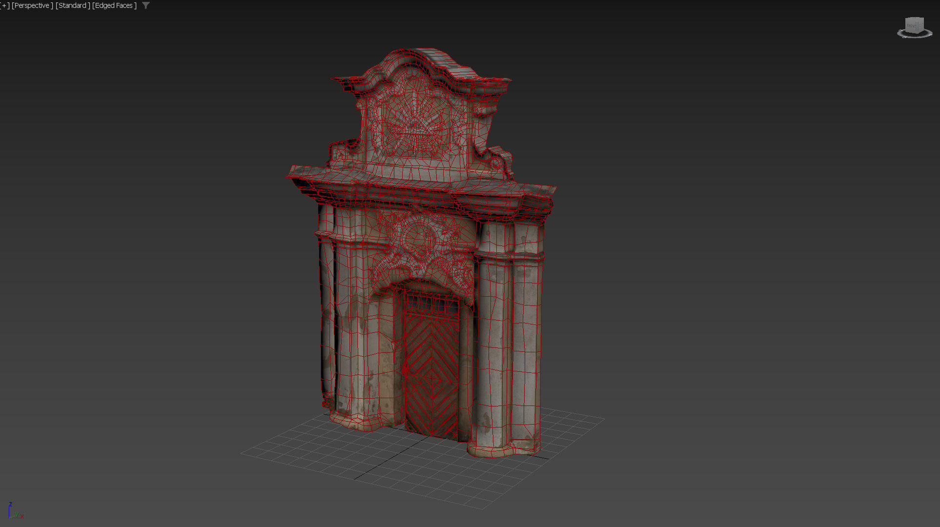 An old baroque or rococo style gate Low-poly 3D model_34