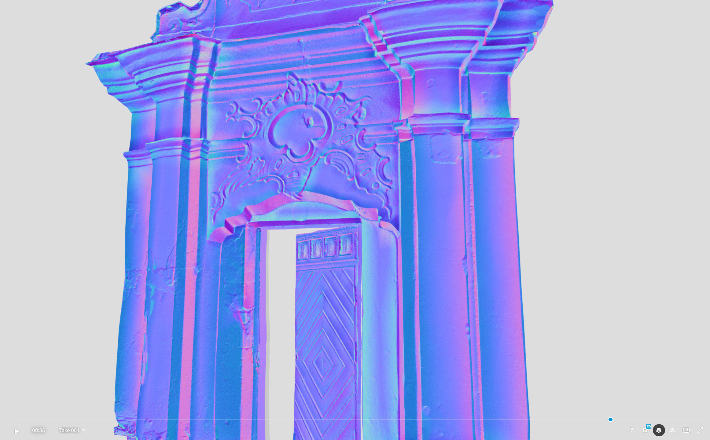 An old baroque or rococo style gate Low-poly 3D model_27