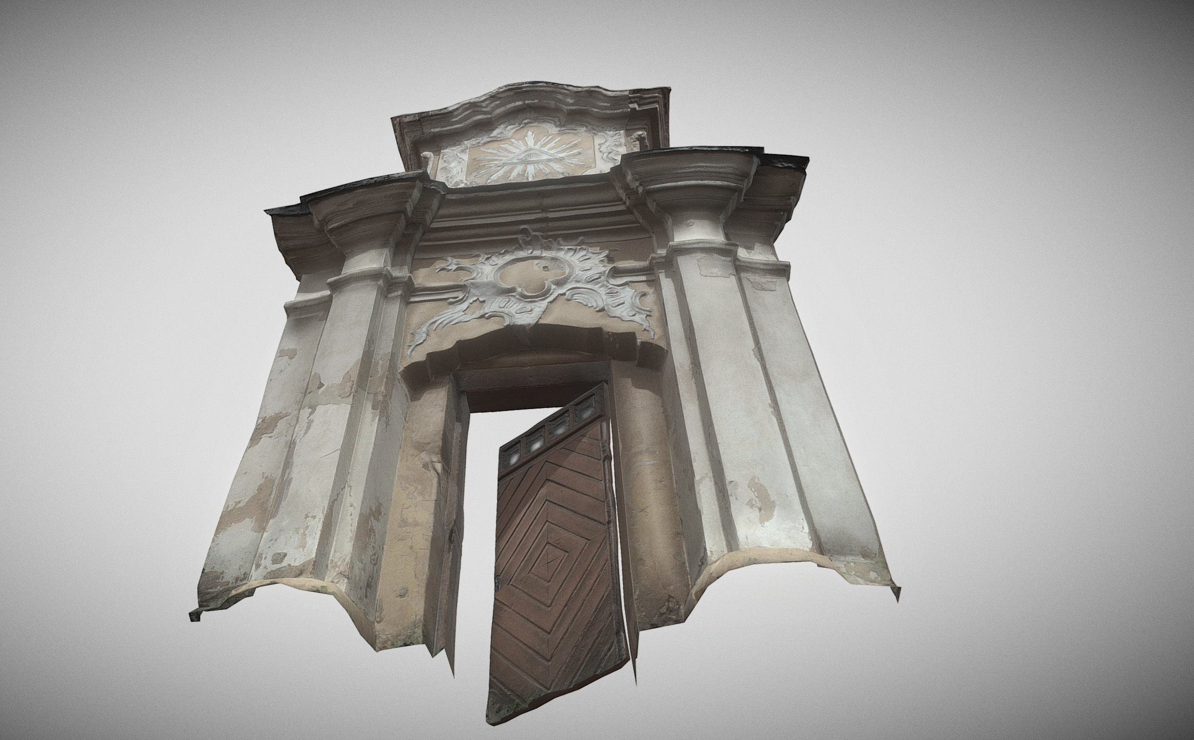 An old baroque or rococo style gate Low-poly 3D model_10