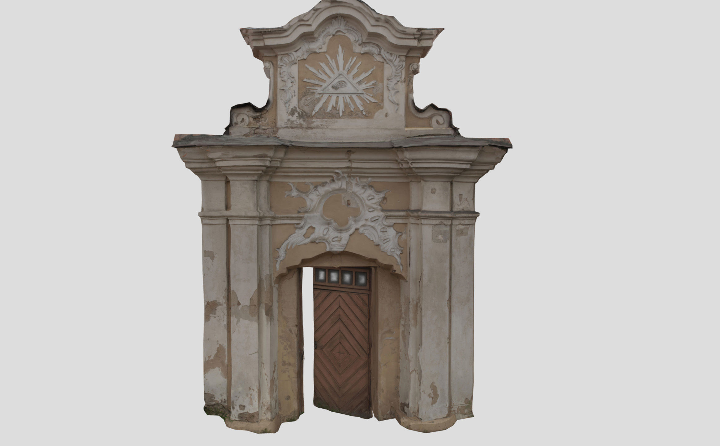 An old baroque or rococo style gate Low-poly 3D model_2