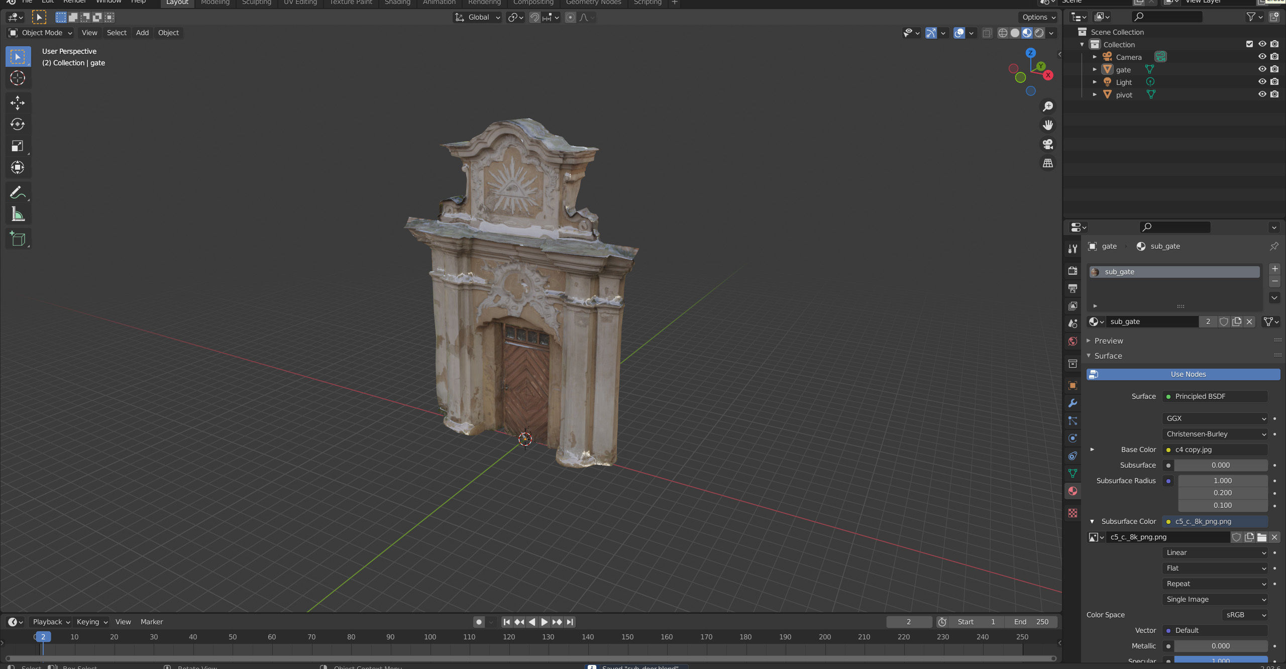 An old baroque or rococo style gate Low-poly 3D model_46