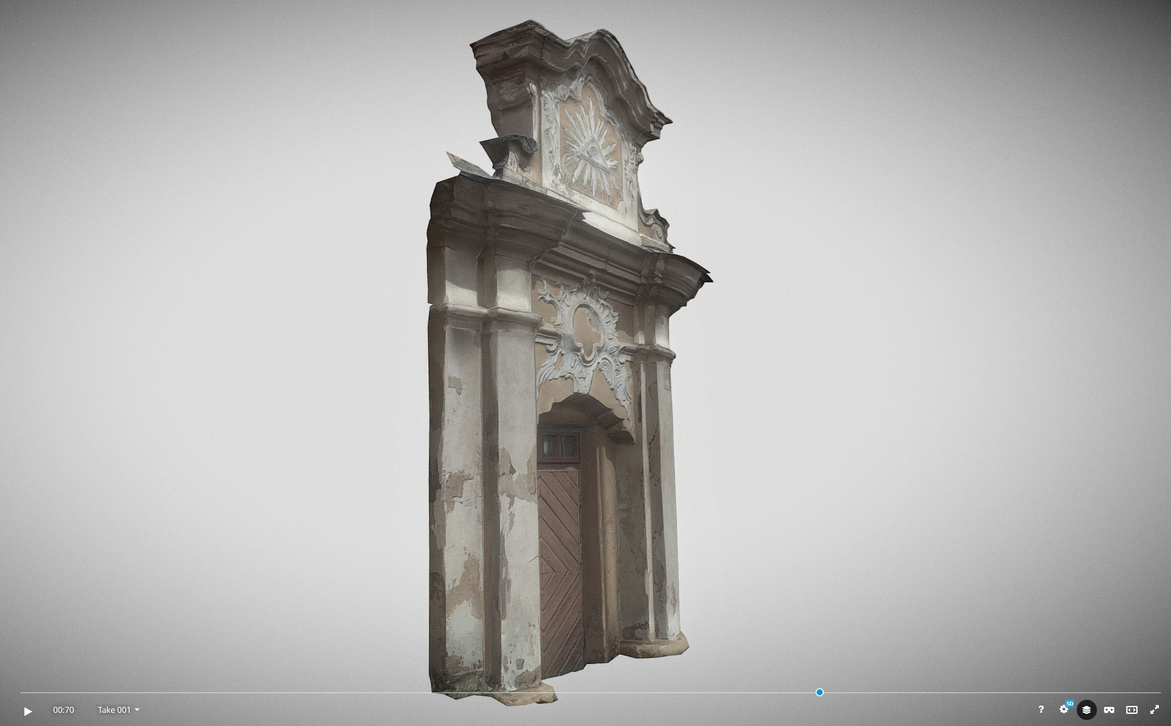 An old baroque or rococo style gate Low-poly 3D model_17