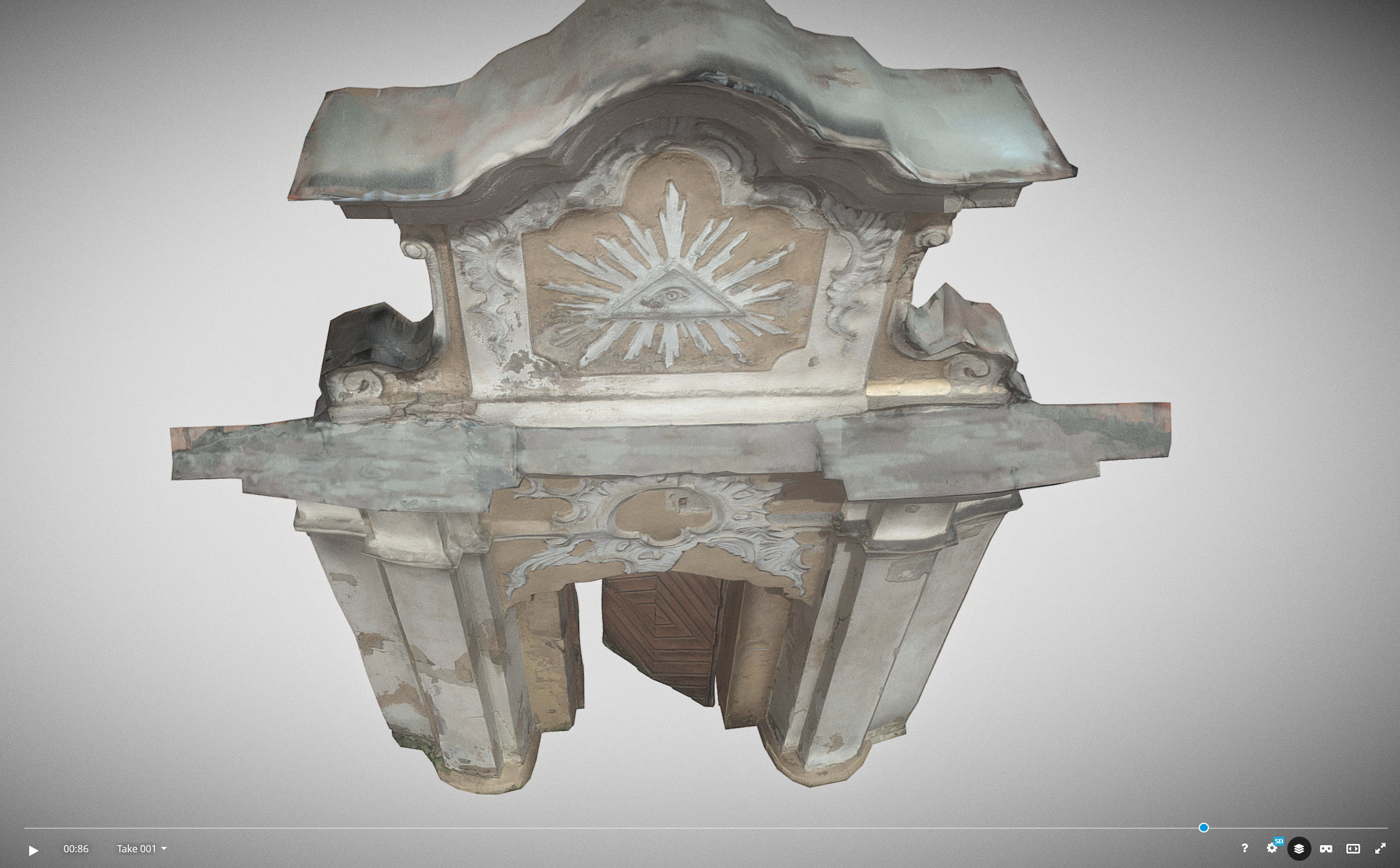 An old baroque or rococo style gate Low-poly 3D model_9