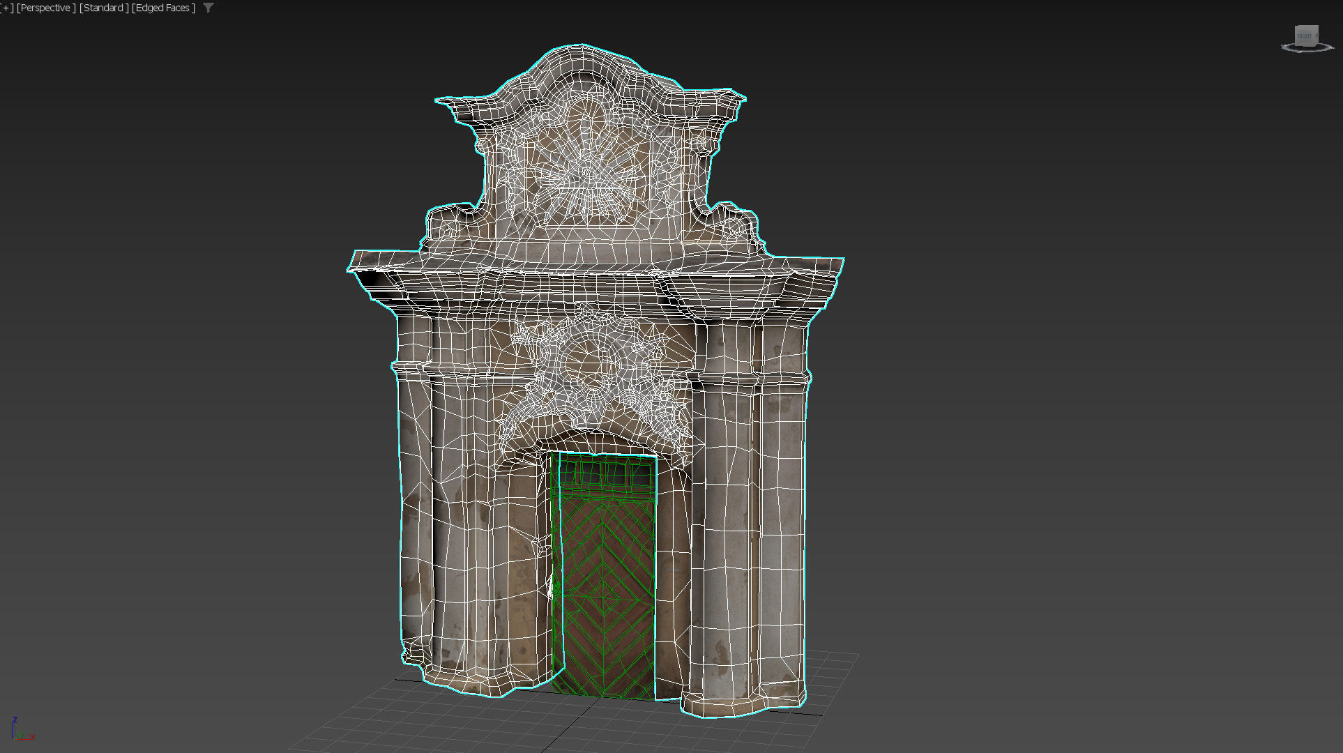 An old baroque or rococo style gate Low-poly 3D model_4