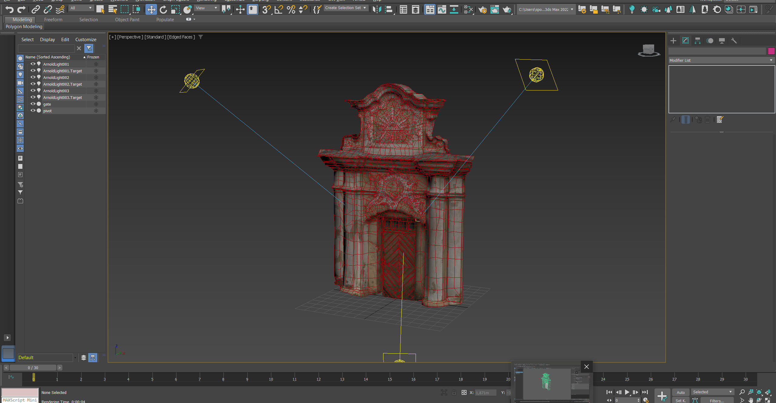 An old baroque or rococo style gate Low-poly 3D model_45
