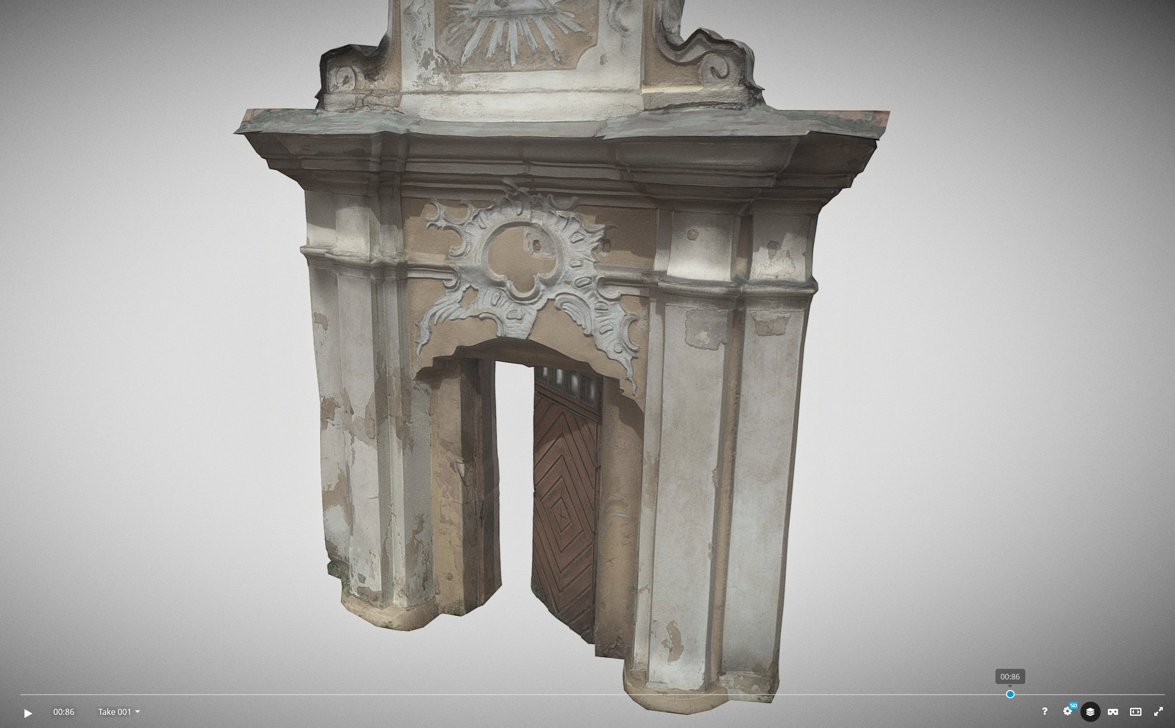 An old baroque or rococo style gate Low-poly 3D model_11