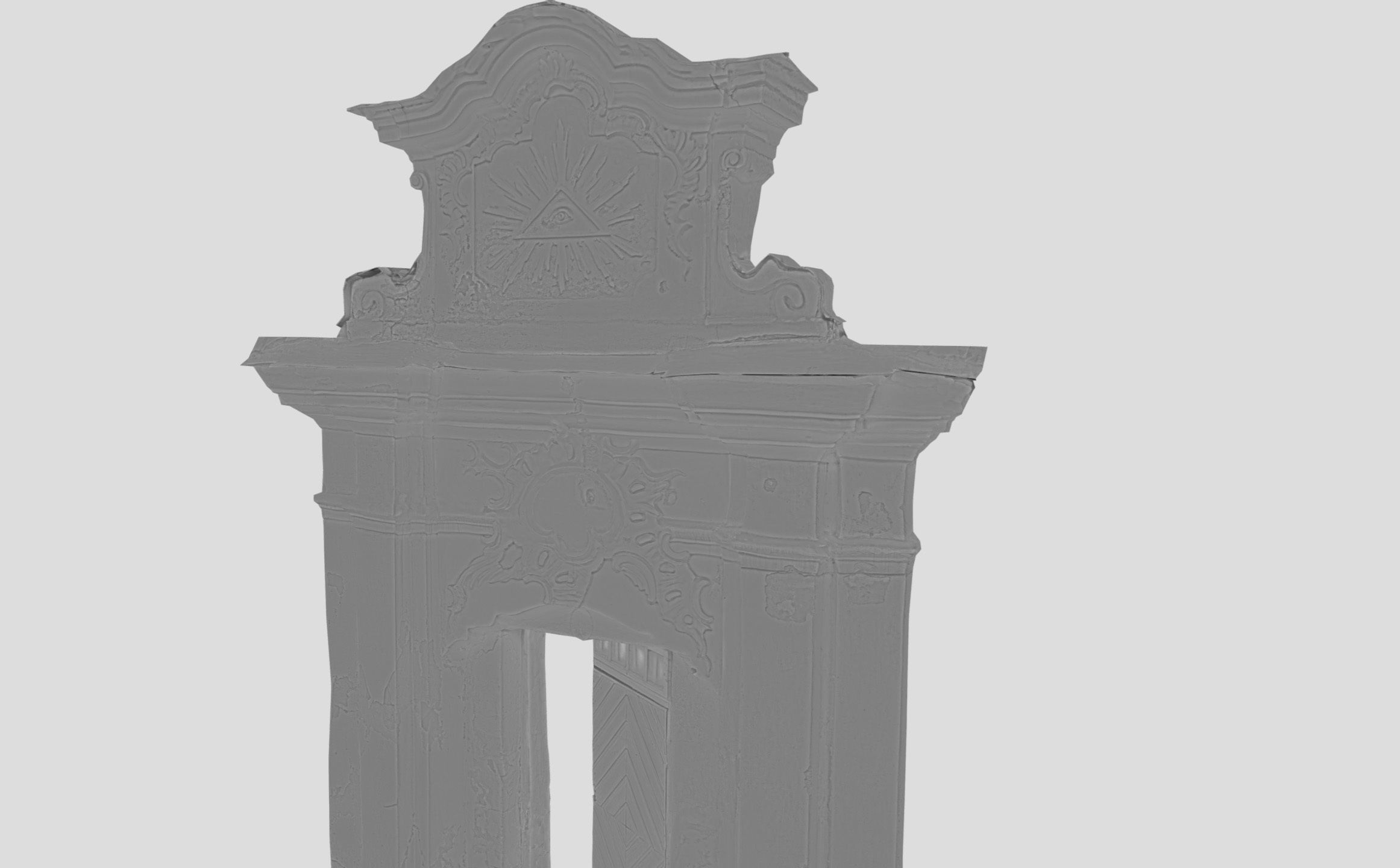 An old baroque or rococo style gate Low-poly 3D model_22