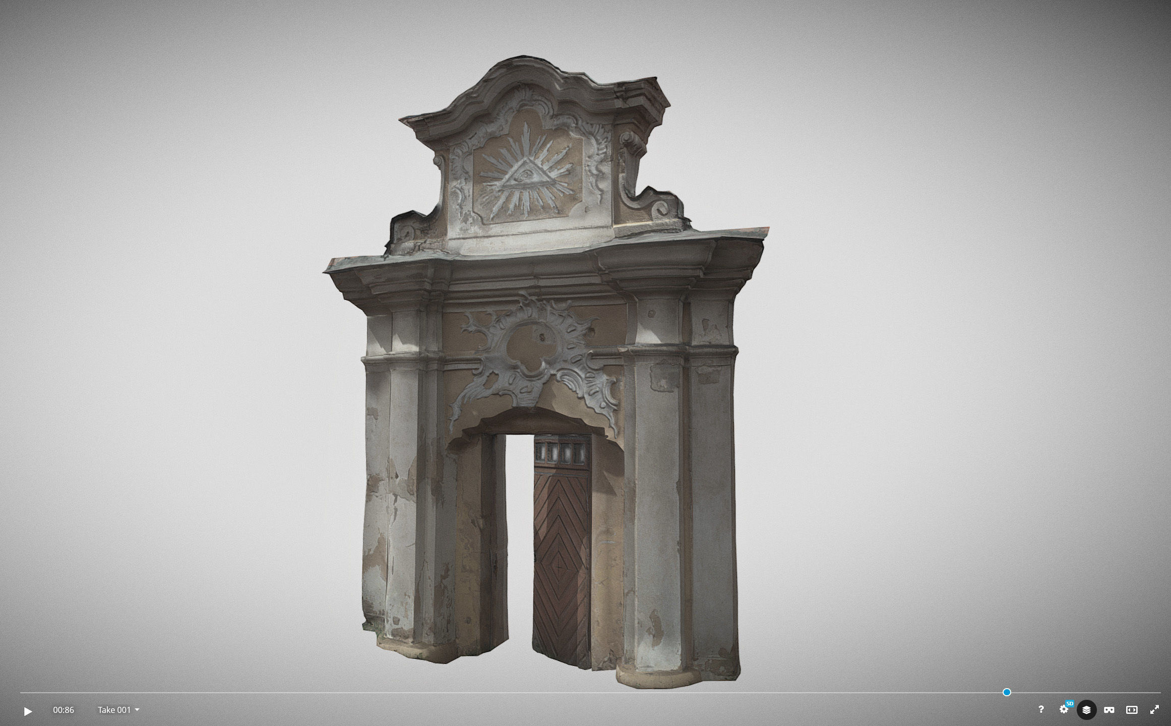 An old baroque or rococo style gate Low-poly 3D model_6