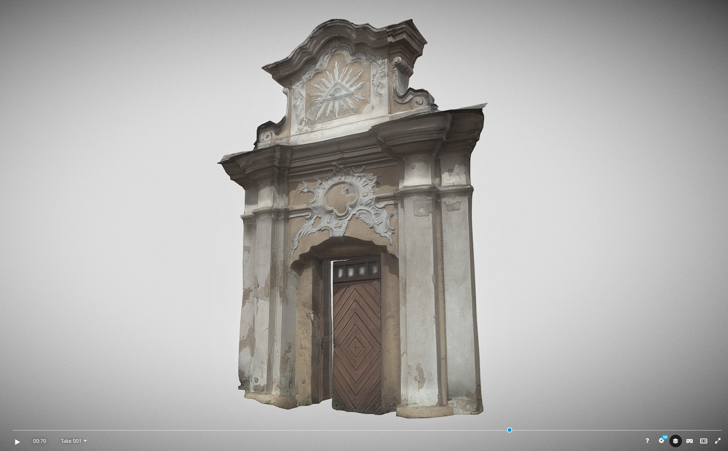 An old baroque or rococo style gate Low-poly 3D model_33