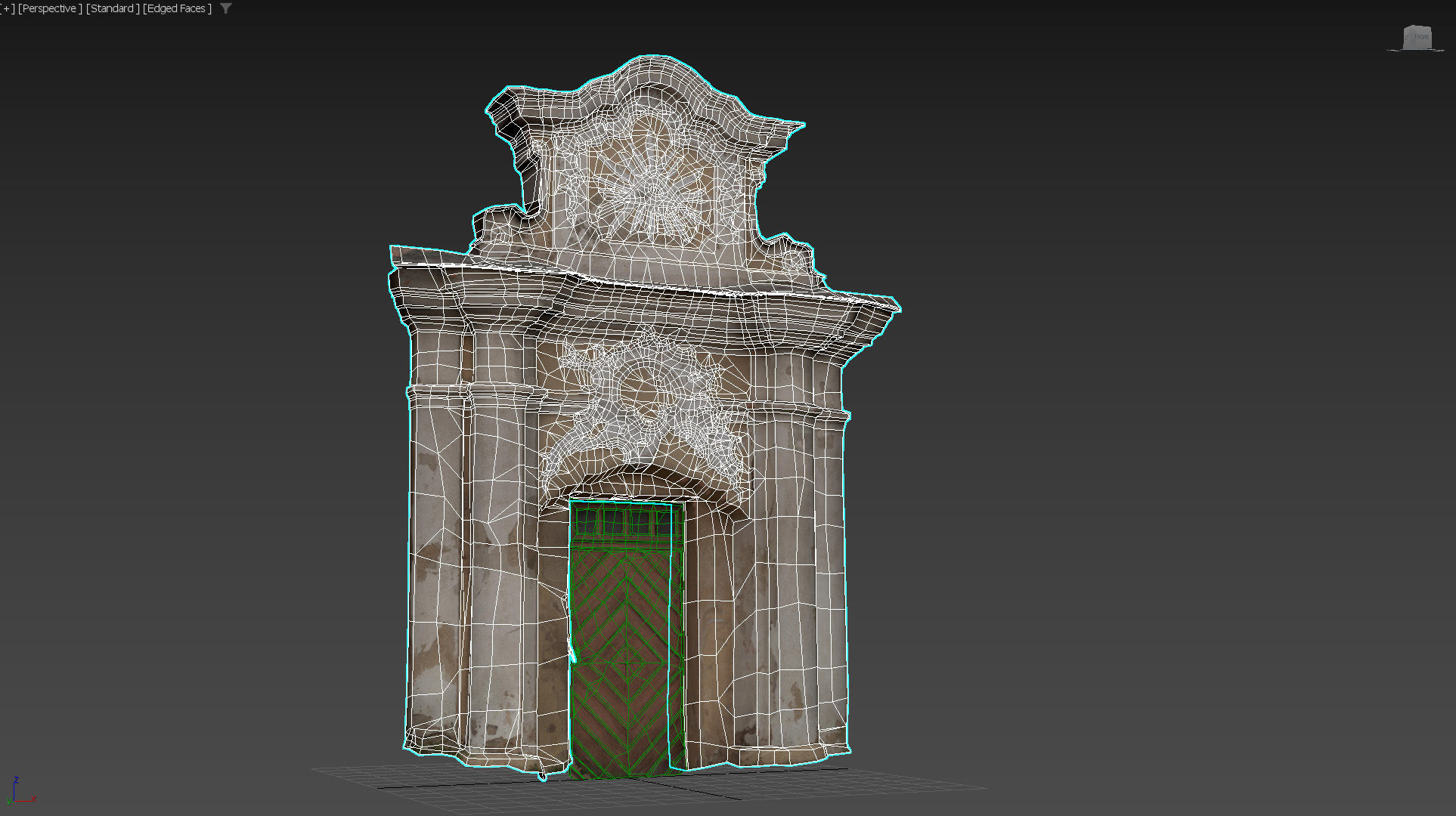 An old baroque or rococo style gate Low-poly 3D model_42