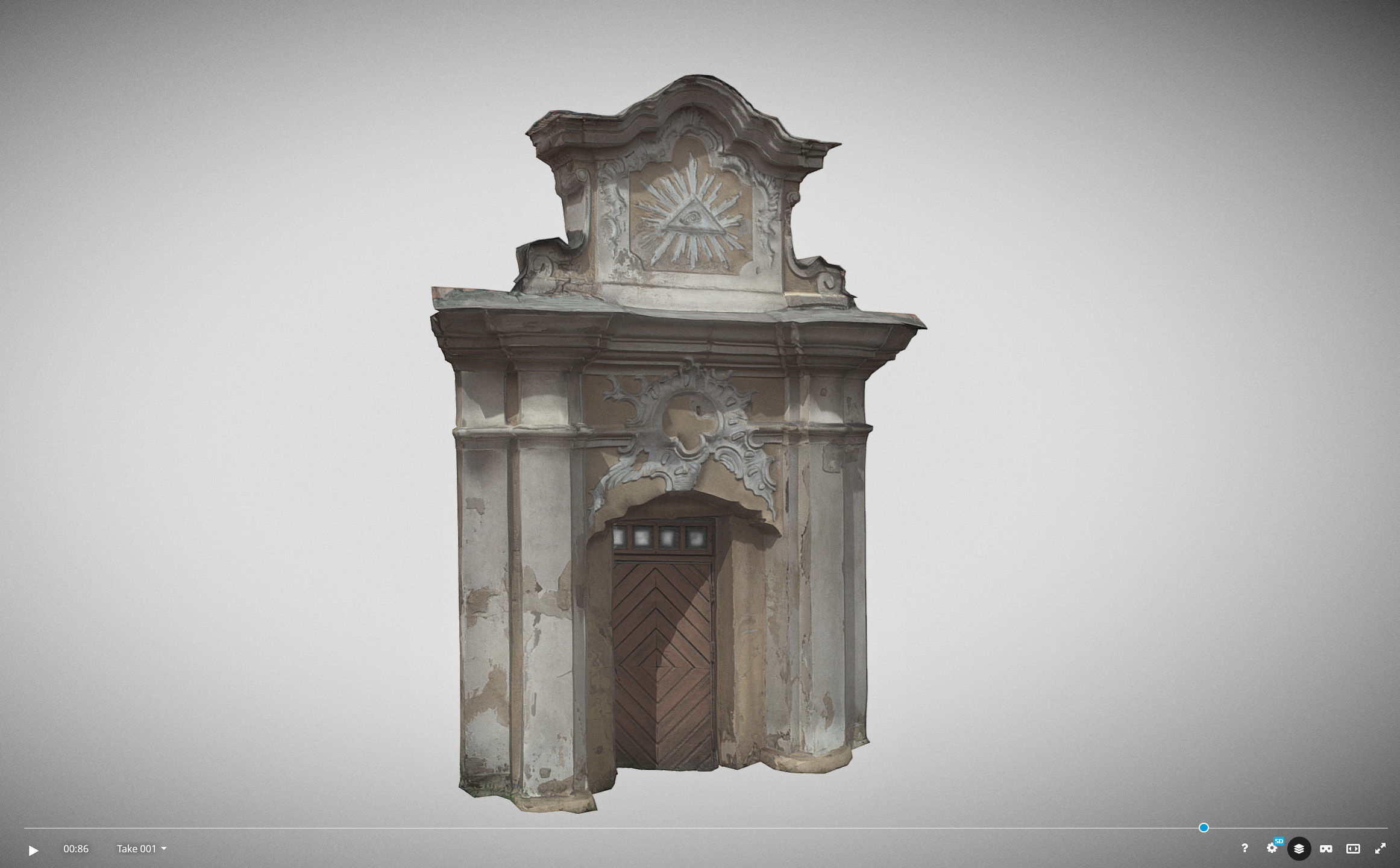 An old baroque or rococo style gate Low-poly 3D model_3