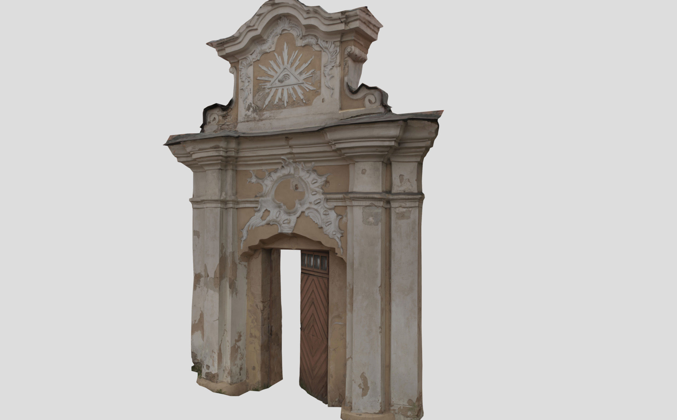 An old baroque or rococo style gate Low-poly 3D model_32