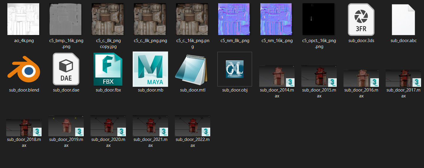 An old baroque or rococo style gate Low-poly 3D model_43