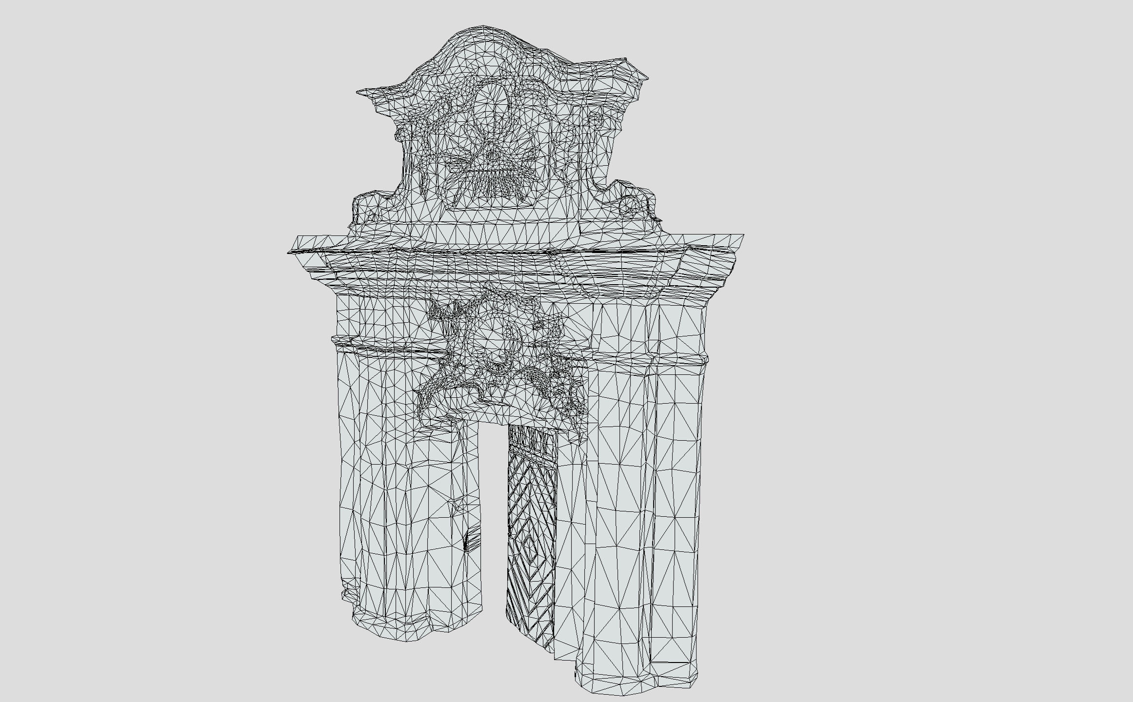 An old baroque or rococo style gate Low-poly 3D model_48
