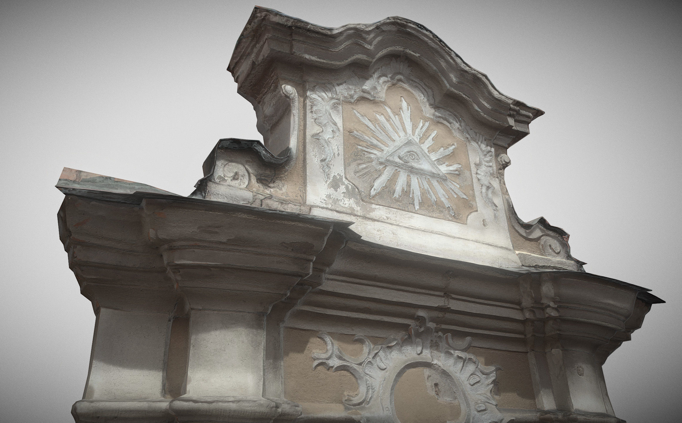 An old baroque or rococo style gate Low-poly 3D model_15