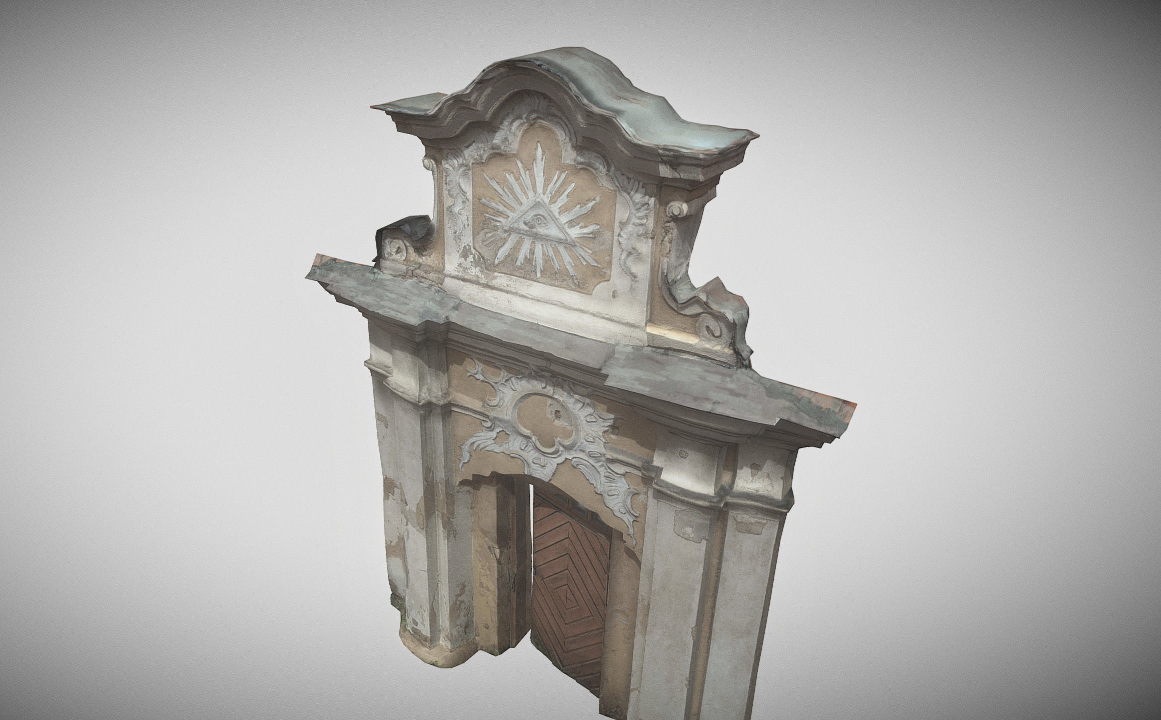 An old baroque or rococo style gate Low-poly 3D model_14