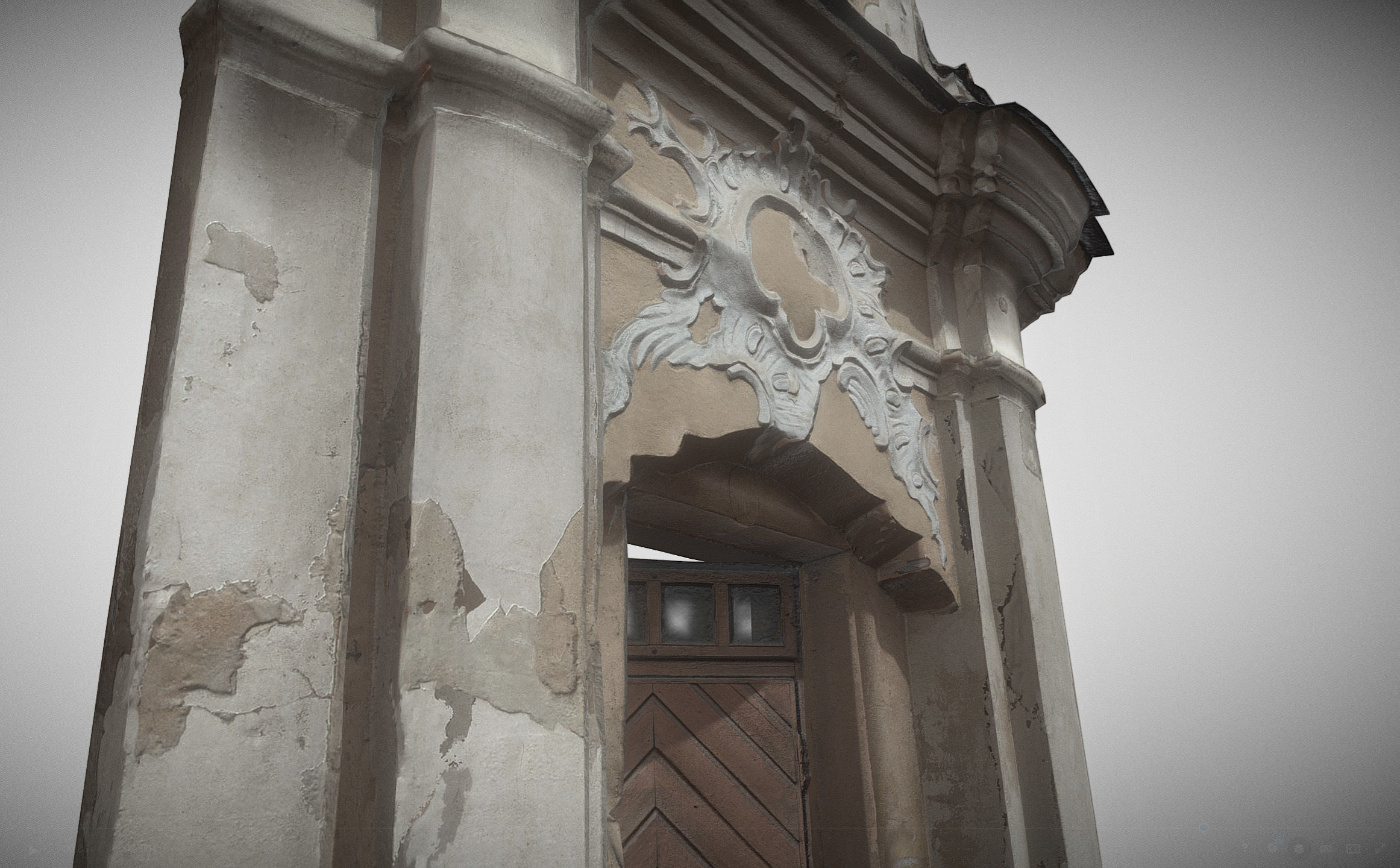 An old baroque or rococo style gate Low-poly 3D model_8