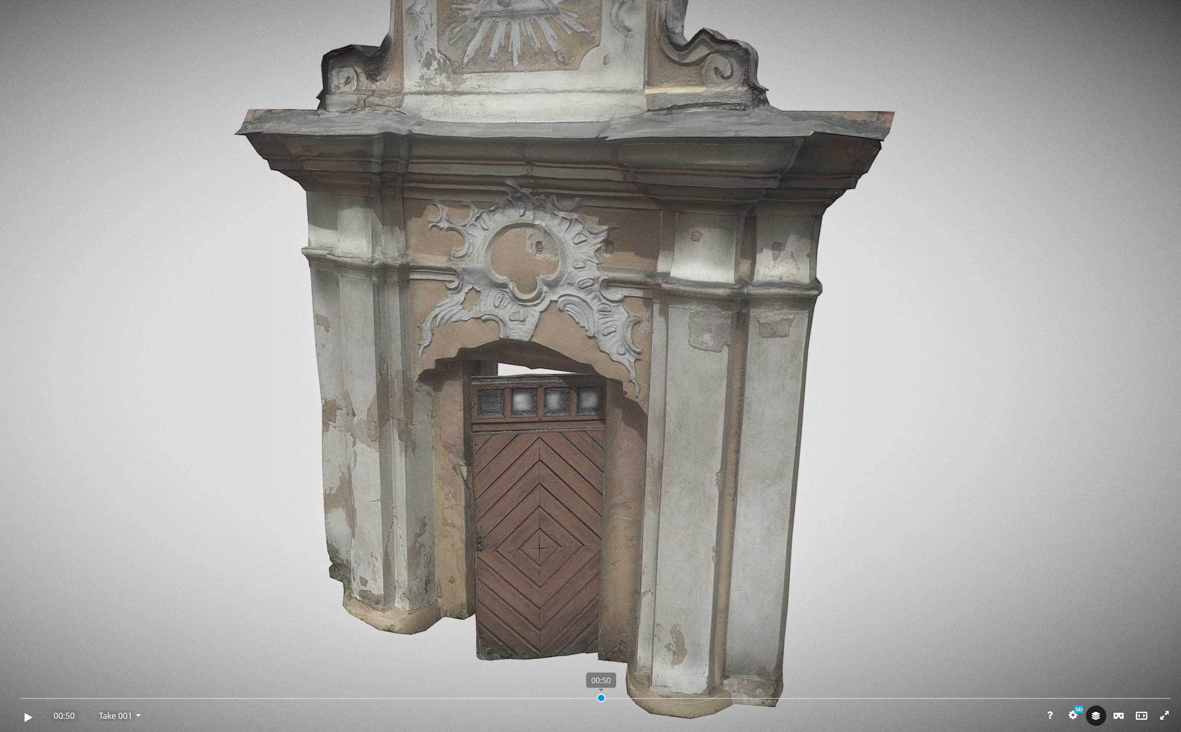 An old baroque or rococo style gate Low-poly 3D model_12