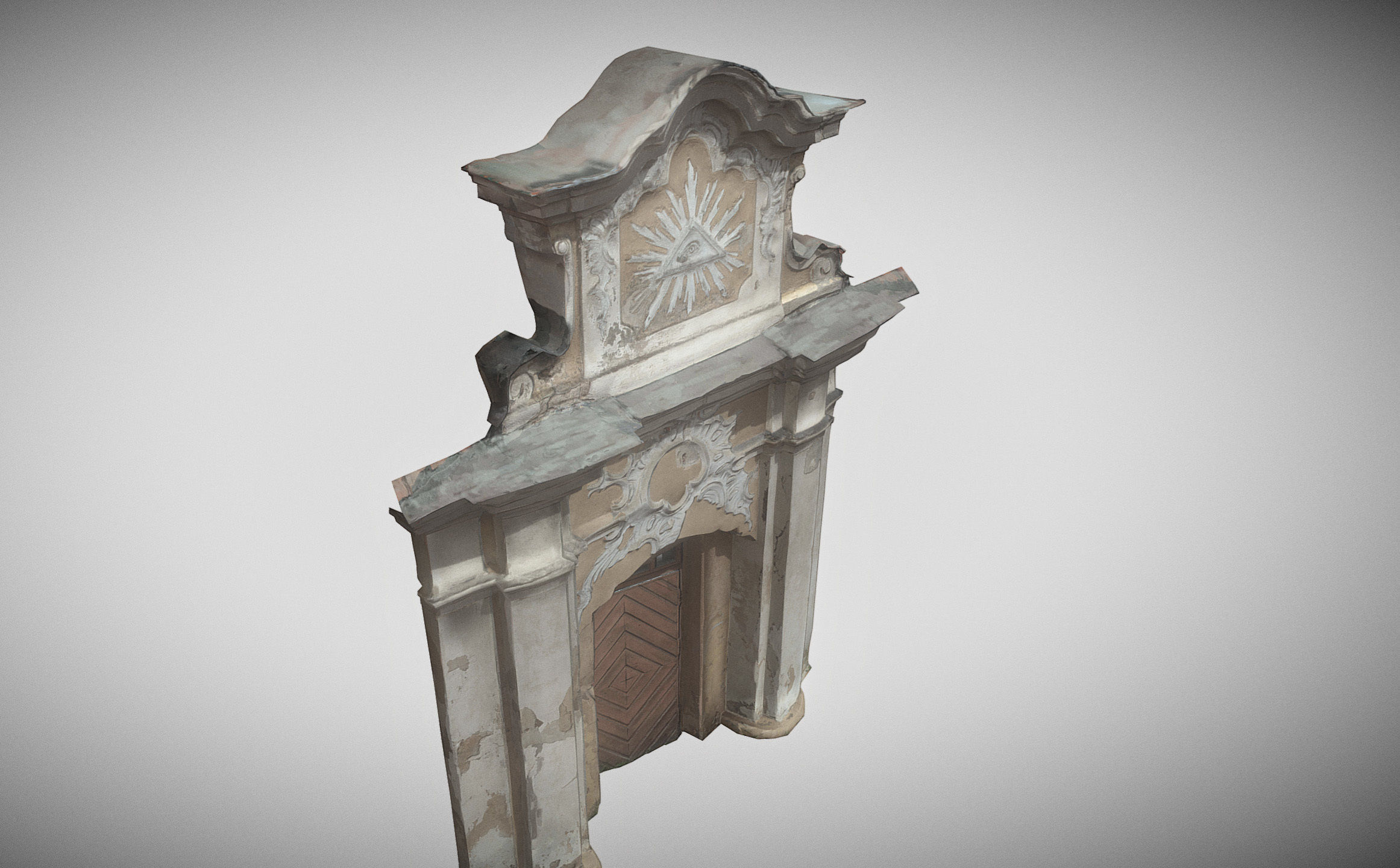 An old baroque or rococo style gate Low-poly 3D model_13