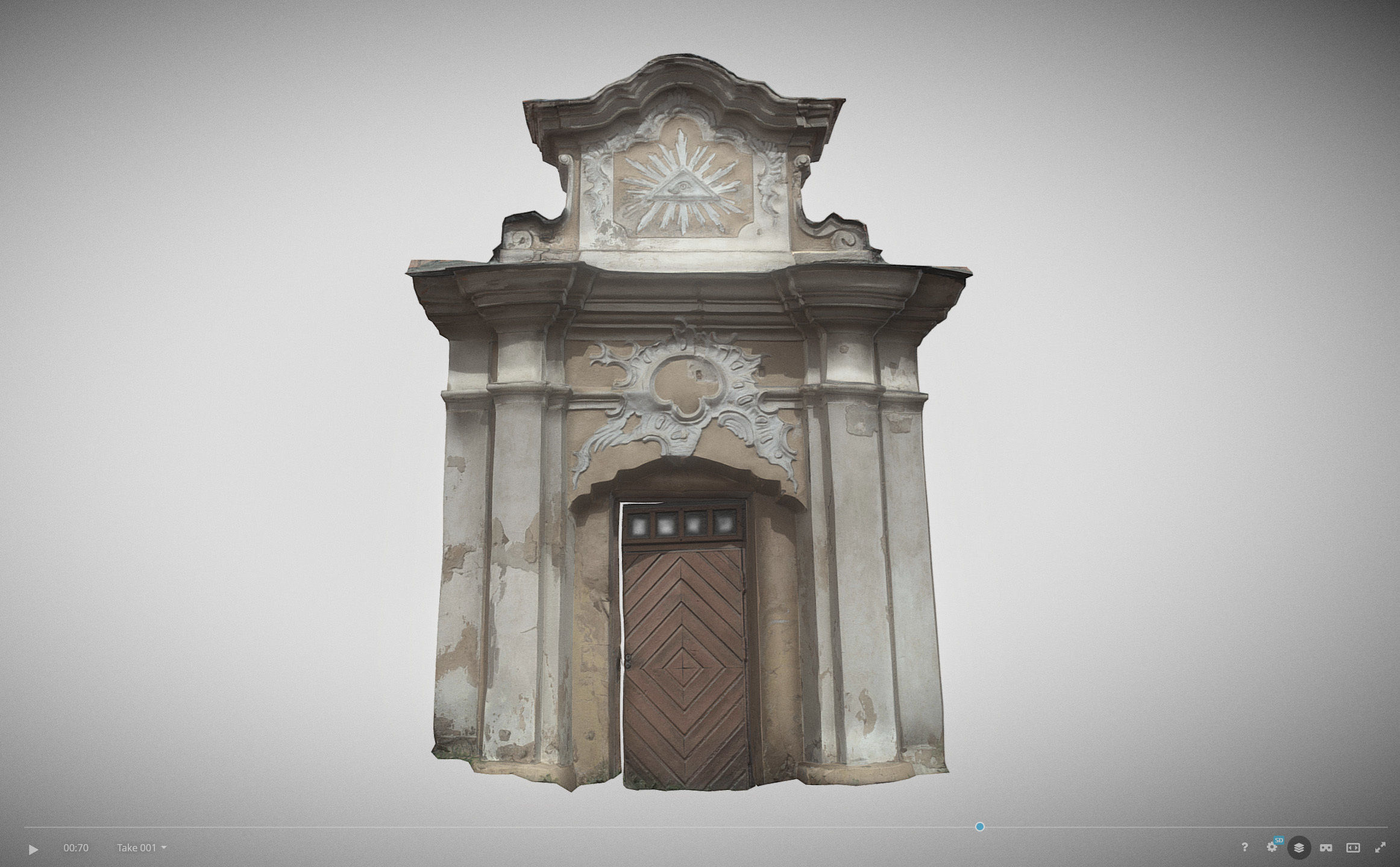 An old baroque or rococo style gate Low-poly 3D model_19