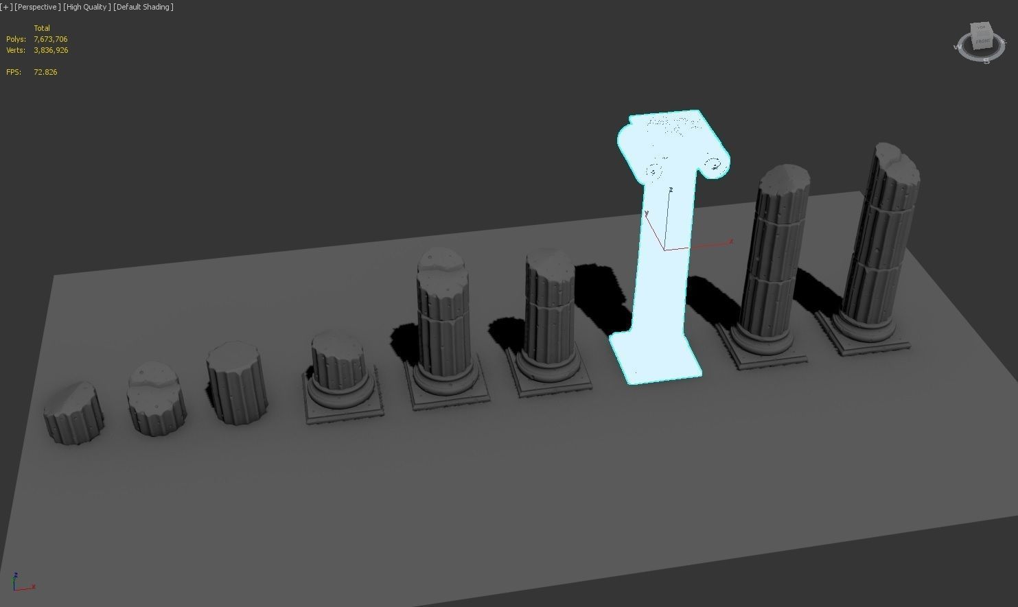 Stylized Roman Columns Ruins 3D model_5