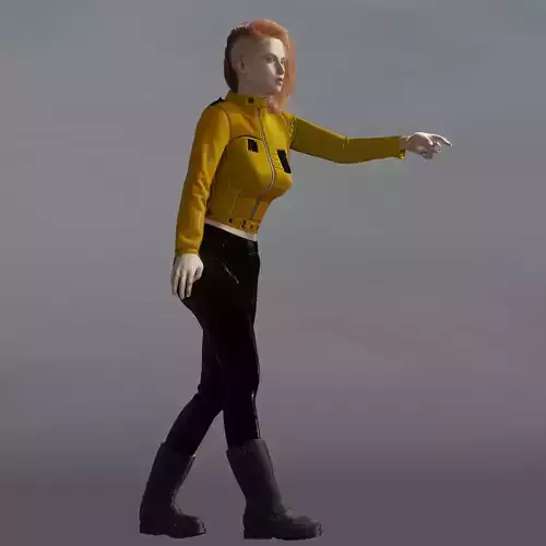 Rigged girl charachter with MD clothes Free 3D model
