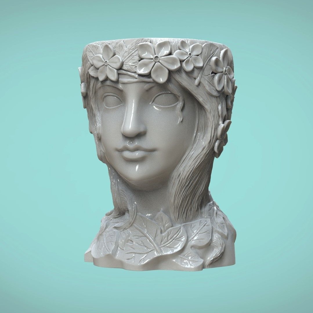 Creative Goddess Head Statue 3D print model_1