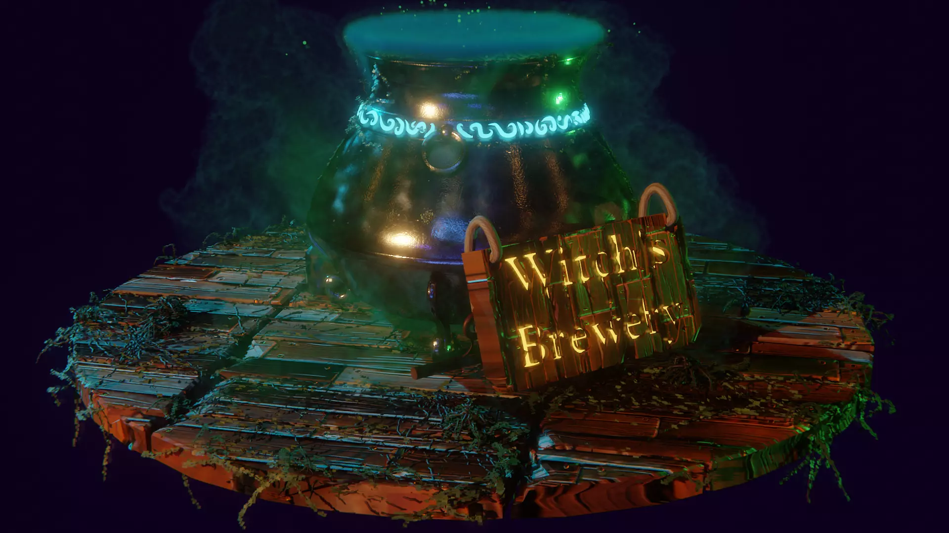 Witch Cauldron 3D model_0