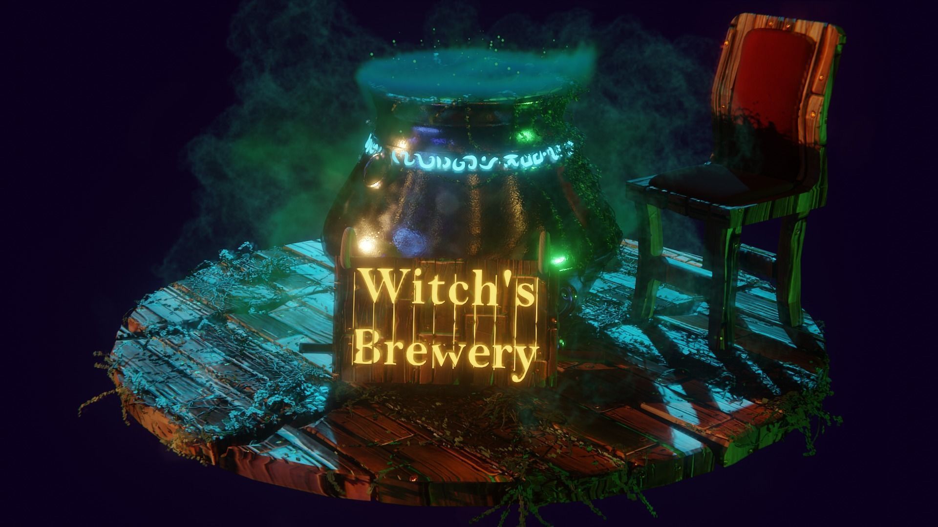 Witch Cauldron 3D model_42