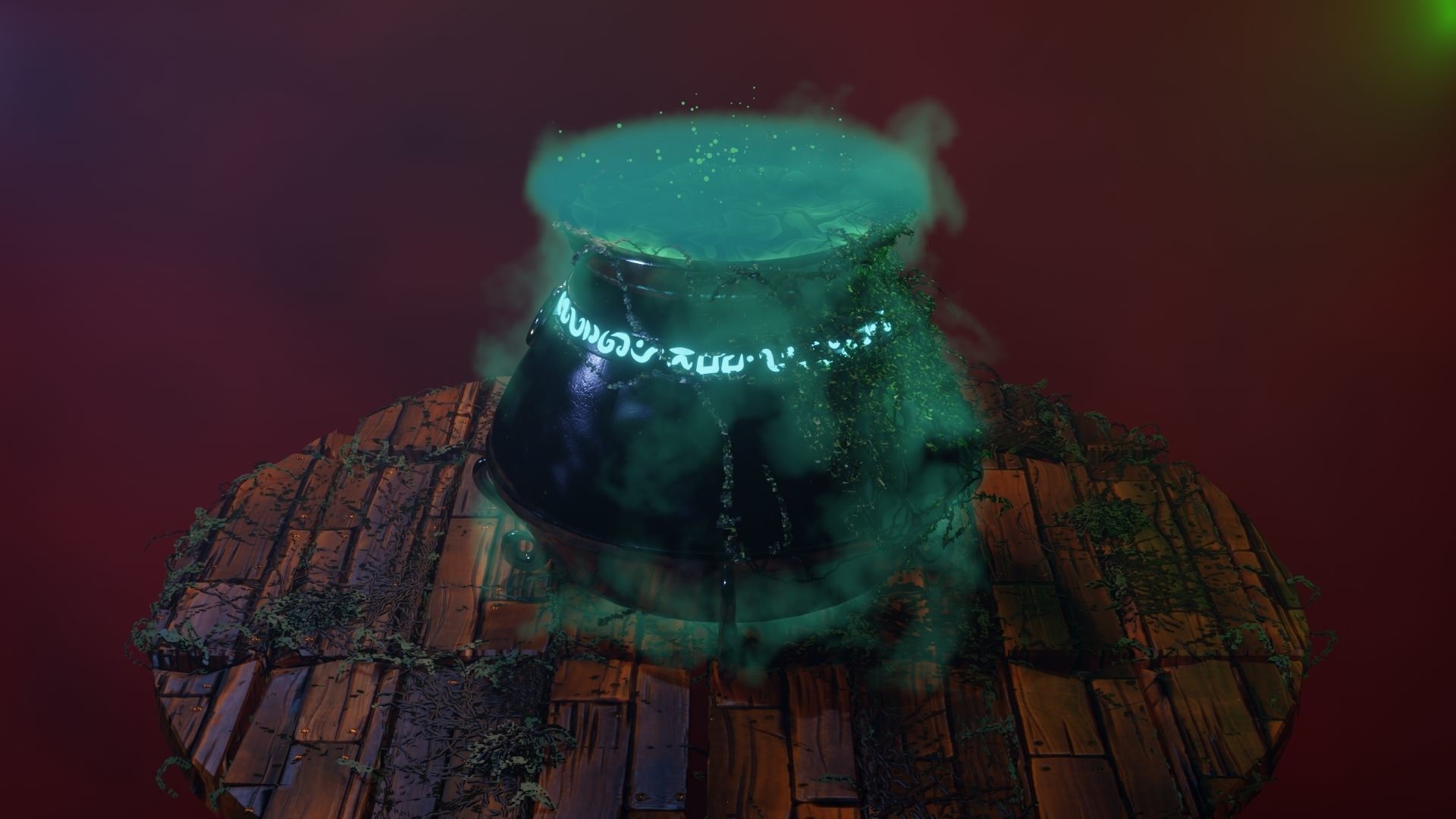 Witch Cauldron 3D model_37