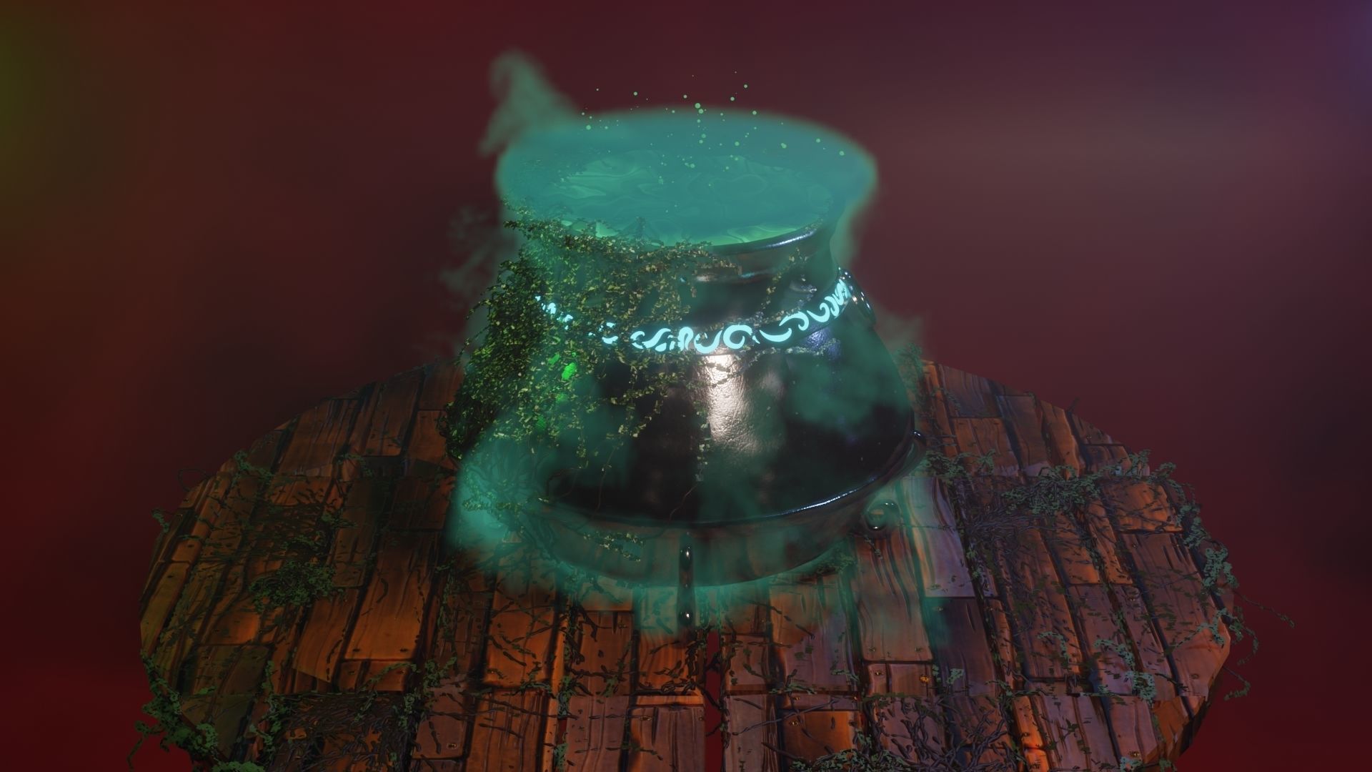 Witch Cauldron 3D model_34