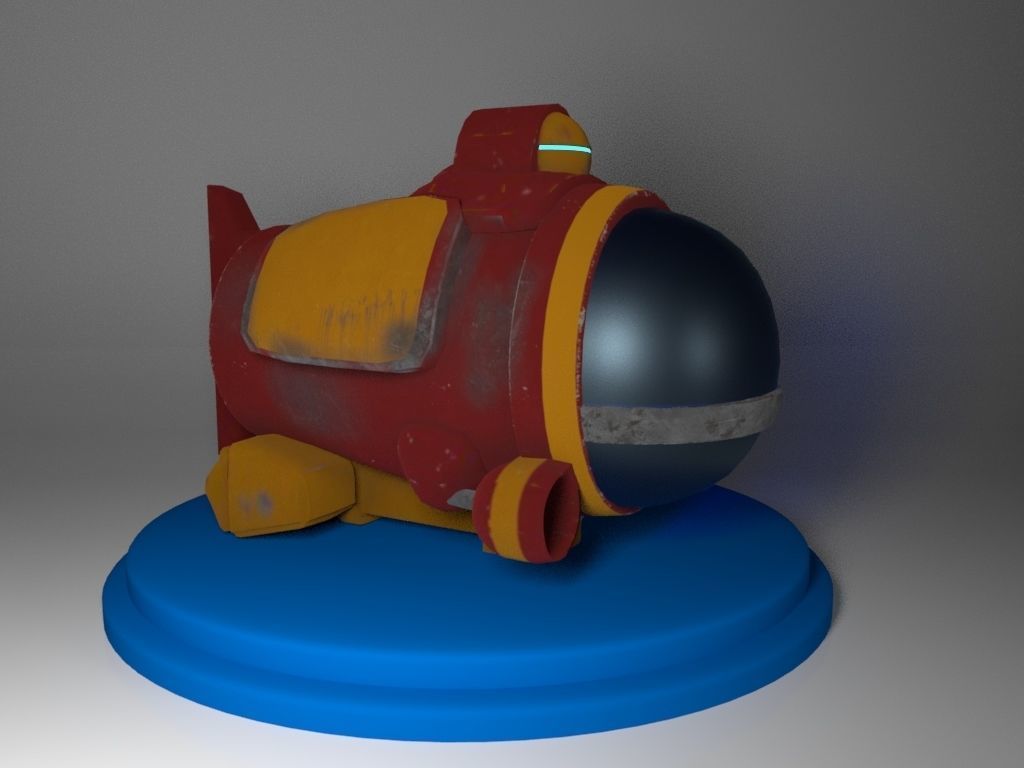Mini submarine Free 3D model_1