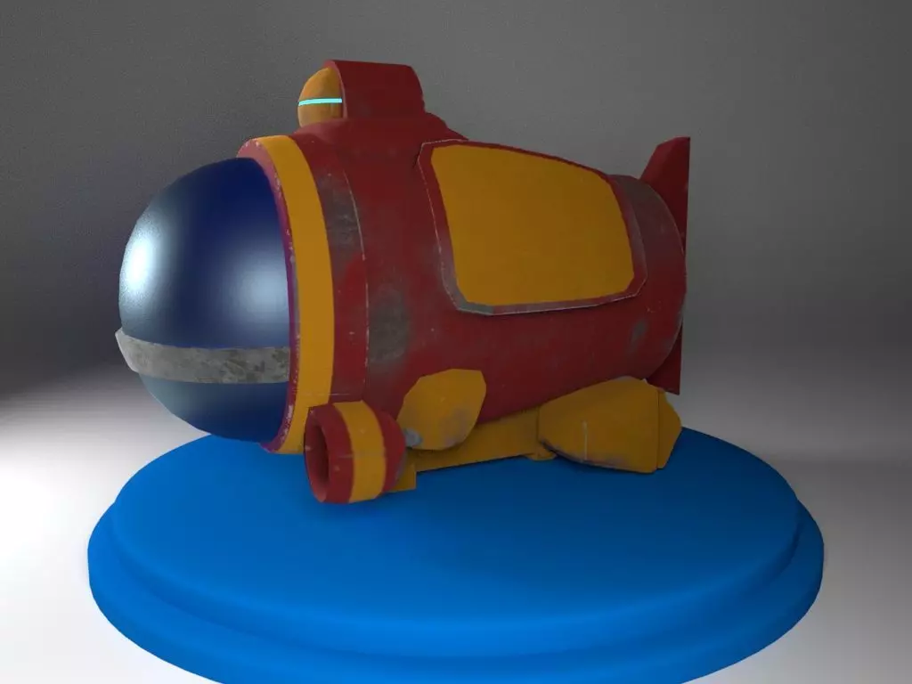 Mini submarine Free 3D model_0