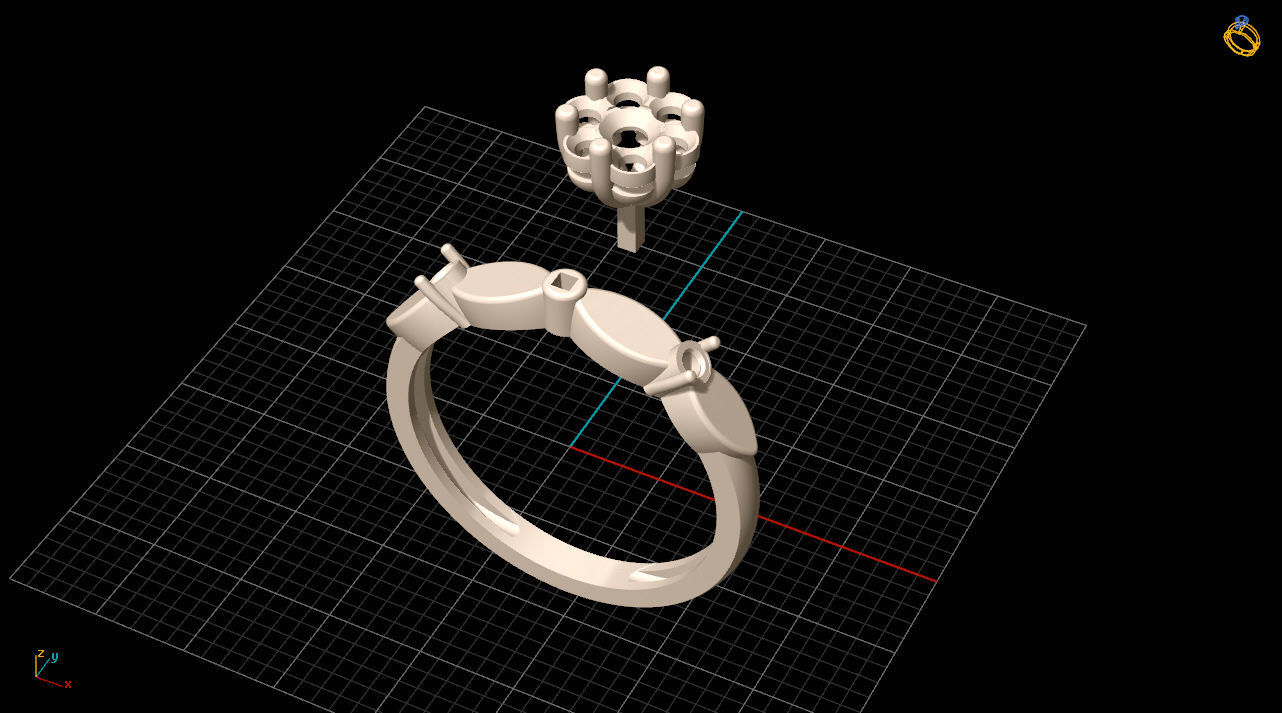 engagment ring 3D print model_6