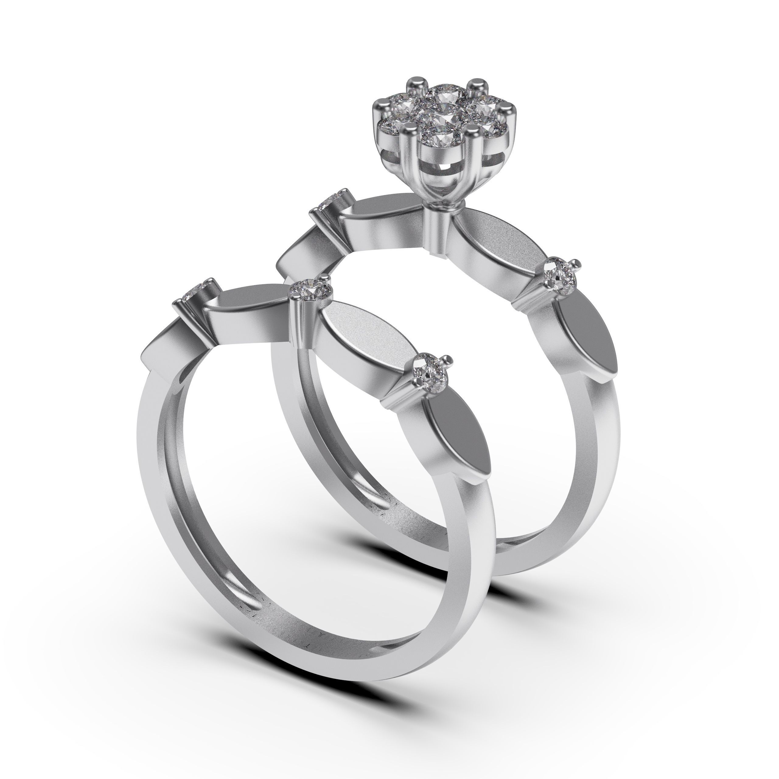 engagment ring 3D print model_1