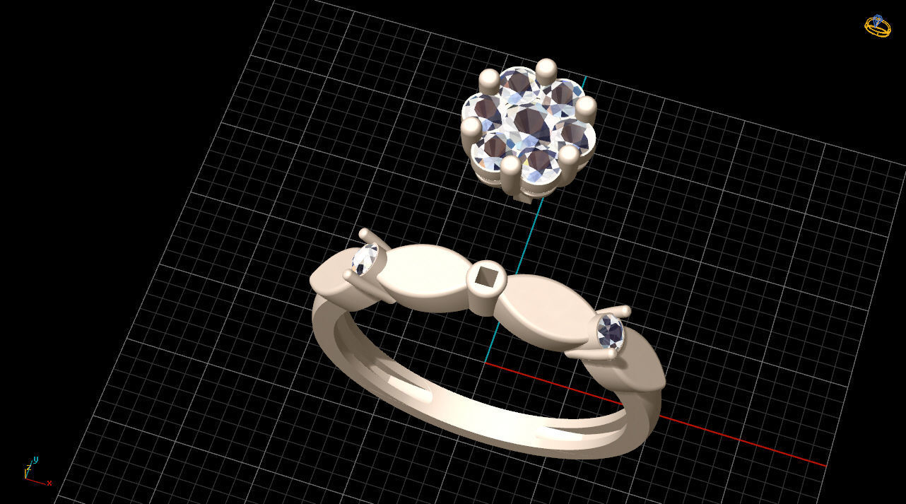 engagment ring 3D print model_9