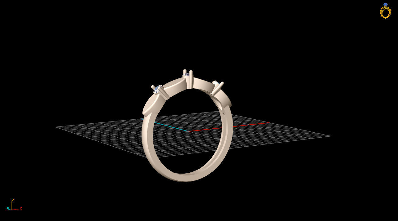 engagment ring 3D print model_3