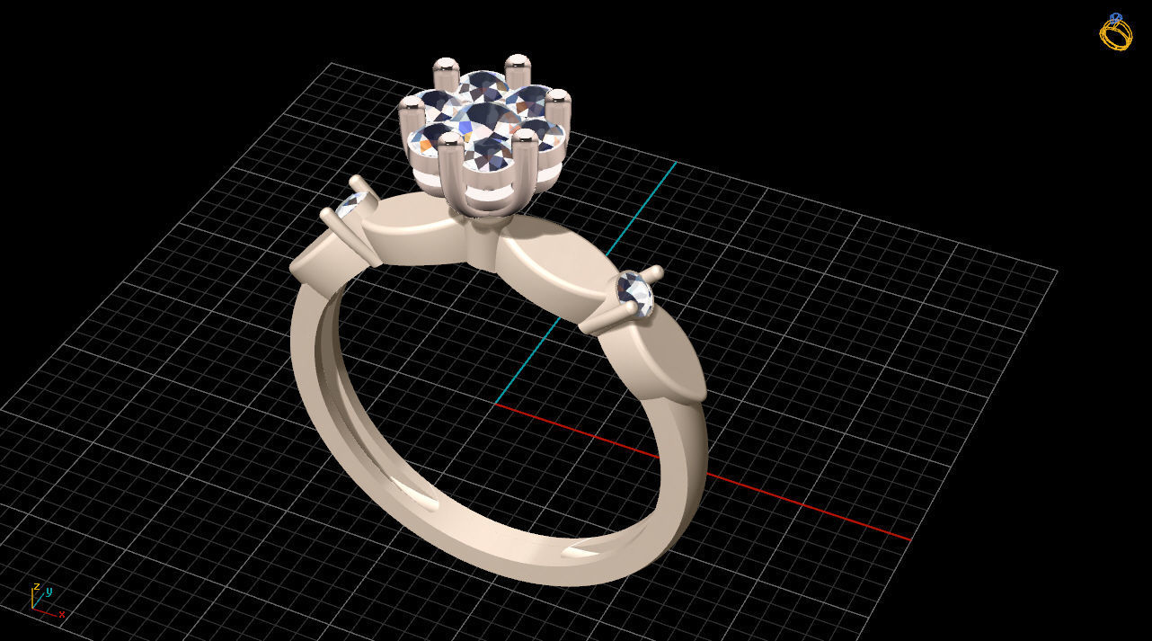engagment ring 3D print model_10