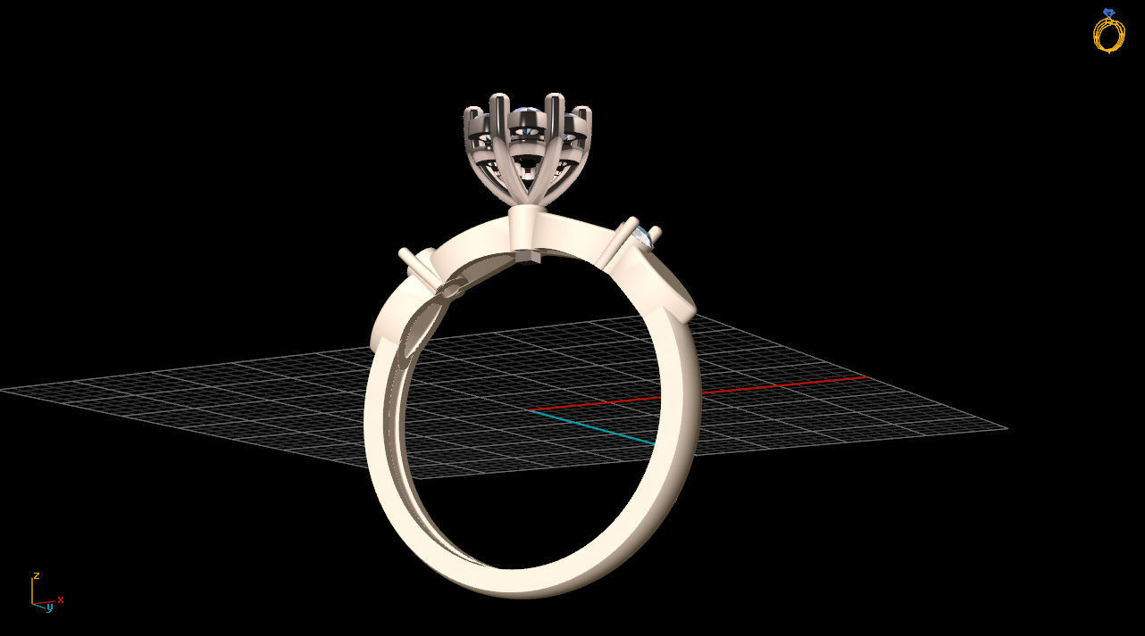 engagment ring 3D print model_11