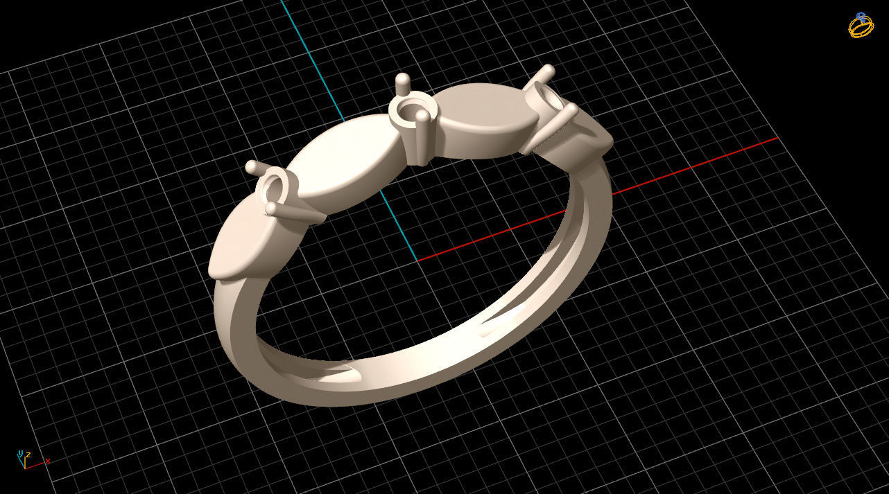 engagment ring 3D print model_12