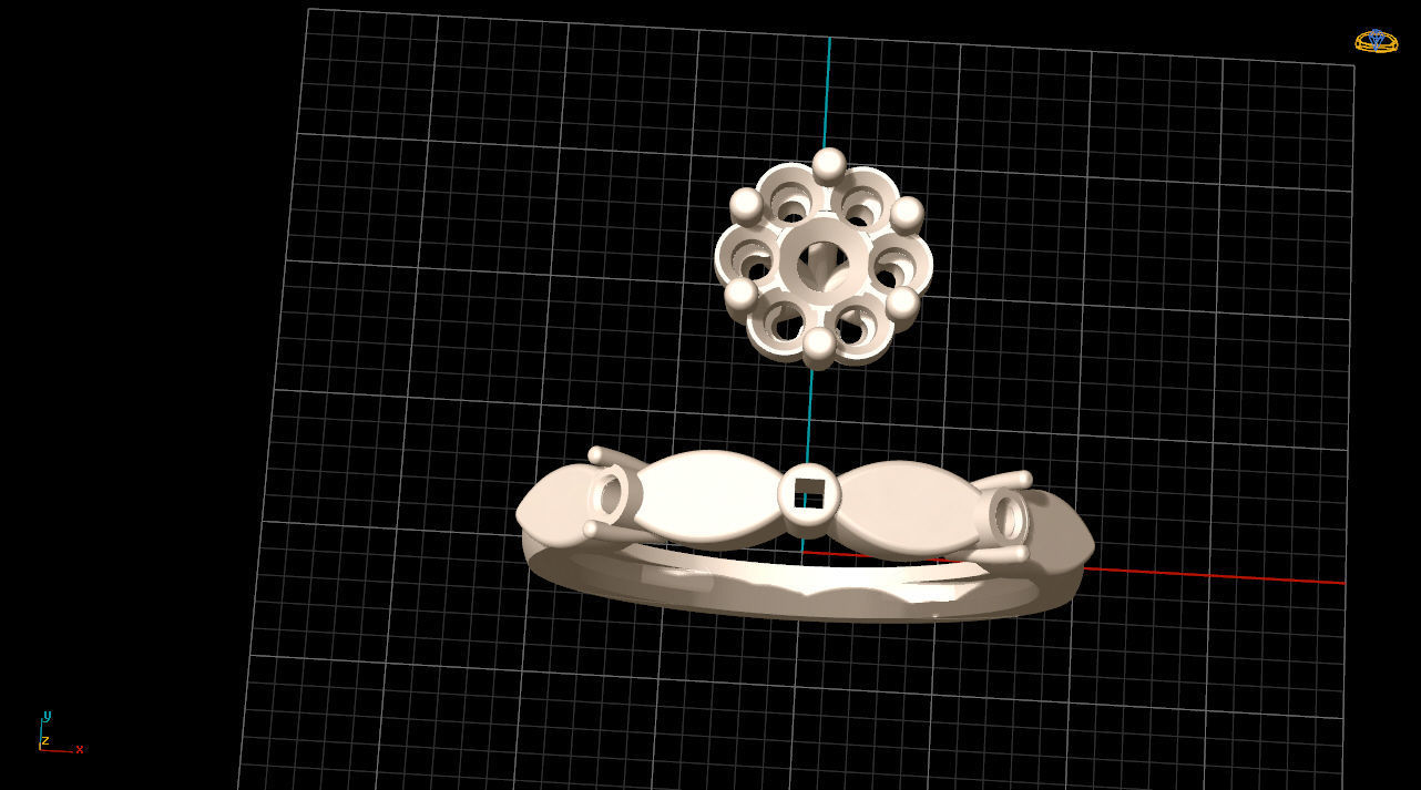 engagment ring 3D print model_8