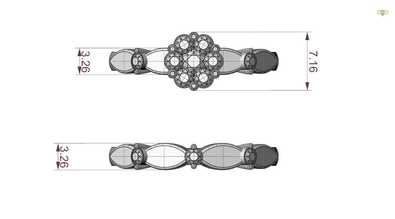 engagment ring 3D print model_5
