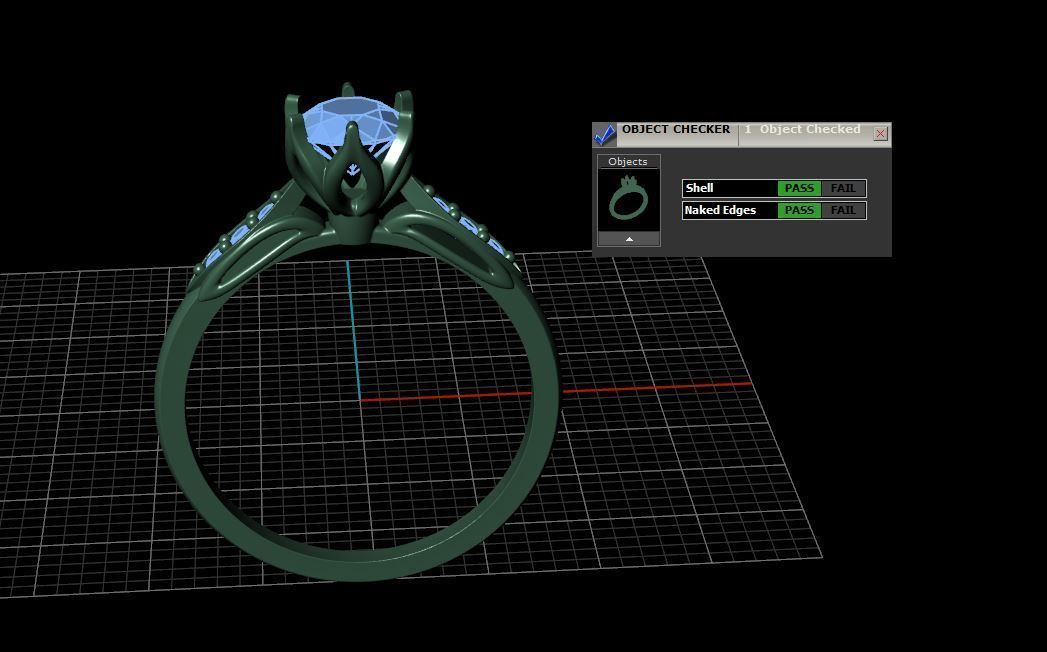 solitiare gold engagement ring with diamonds 3D print model_8