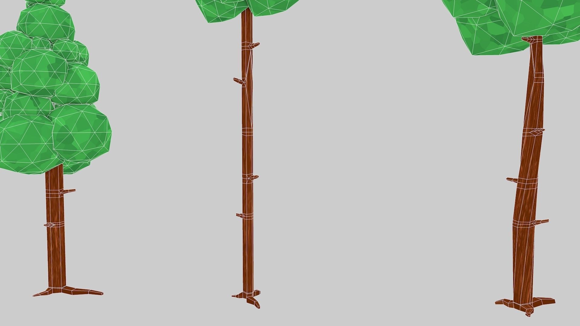 Asset Pack Trees Bush Stones Mushrooms for game Low-poly 3D model_8