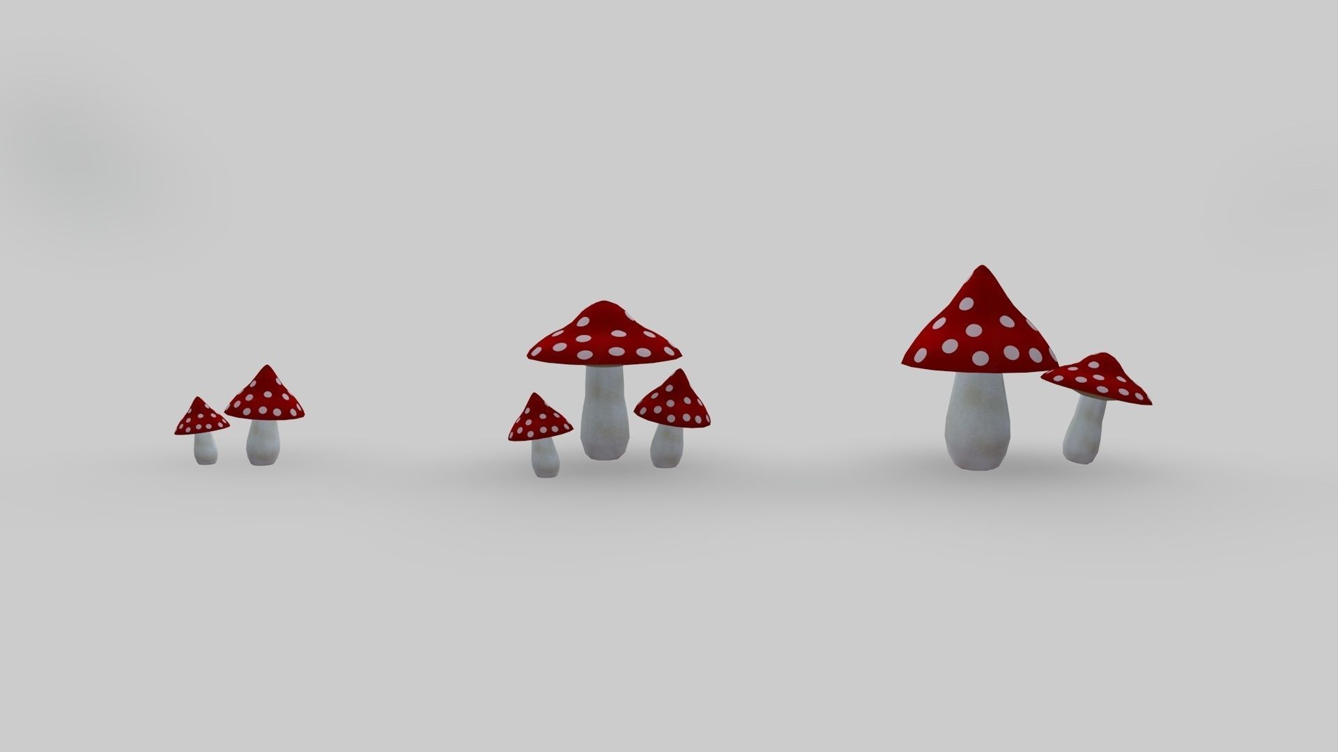 Asset Pack Trees Bush Stones Mushrooms for game Low-poly 3D model_14