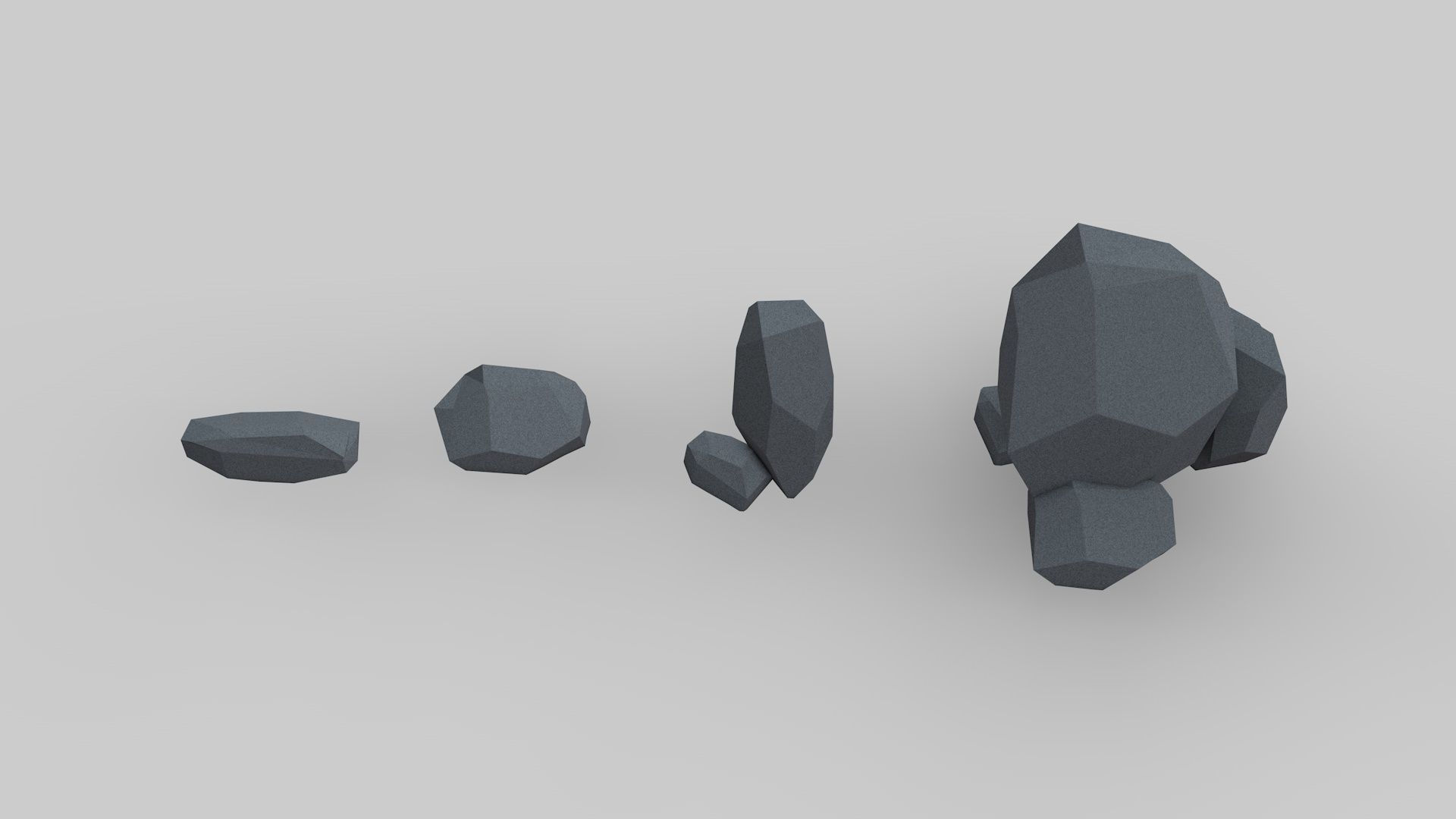 Asset Pack Trees Bush Stones Mushrooms for game Low-poly 3D model_13