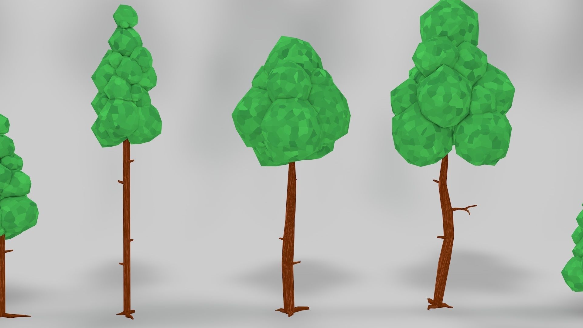 Asset Pack Trees Bush Stones Mushrooms for game Low-poly 3D model_7