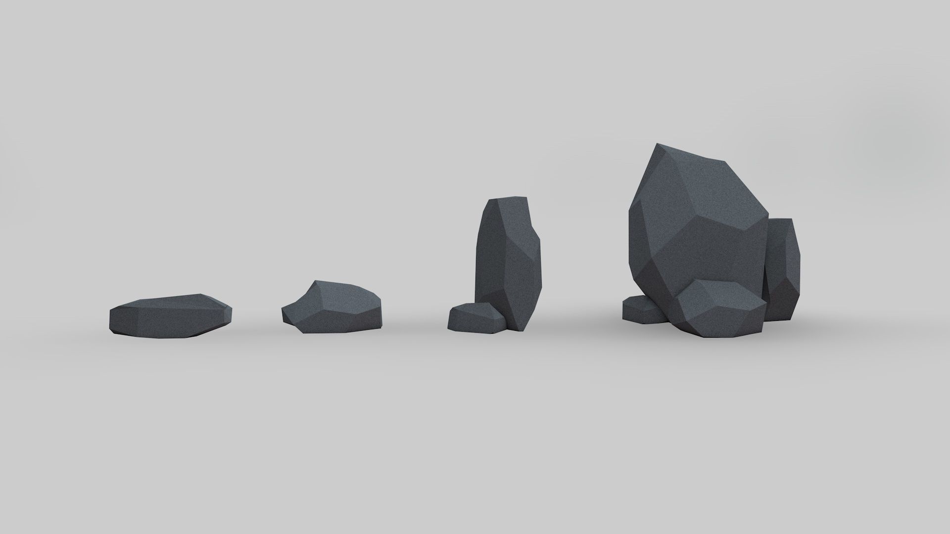Asset Pack Trees Bush Stones Mushrooms for game Low-poly 3D model_3